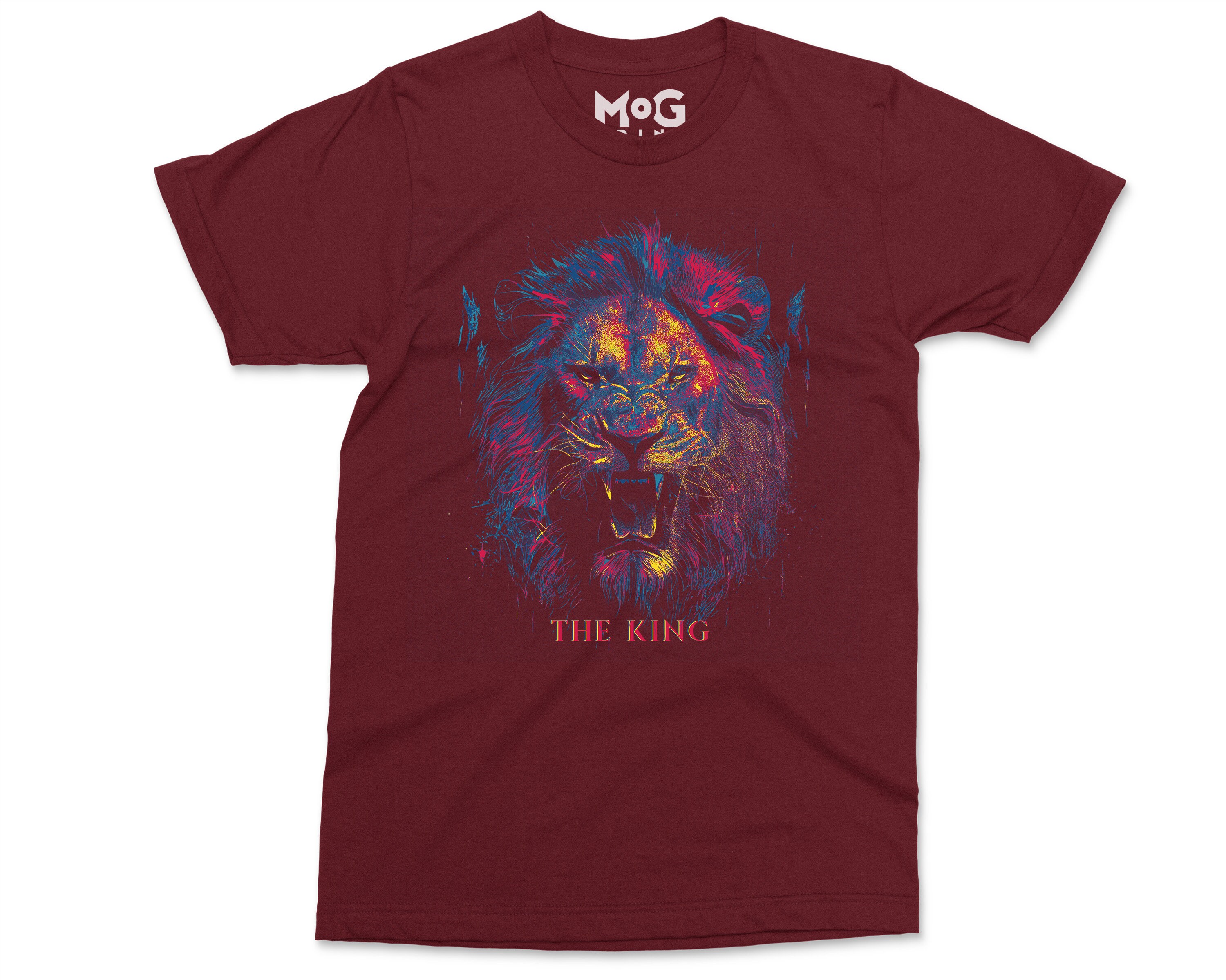 Roaring Lion Printed T-shirt, King of Jungle Graphic Tee Men Women, Gift Nature Animal Alpha Lion Lover, Birthday Present Shirt for Him/Her - image 5
