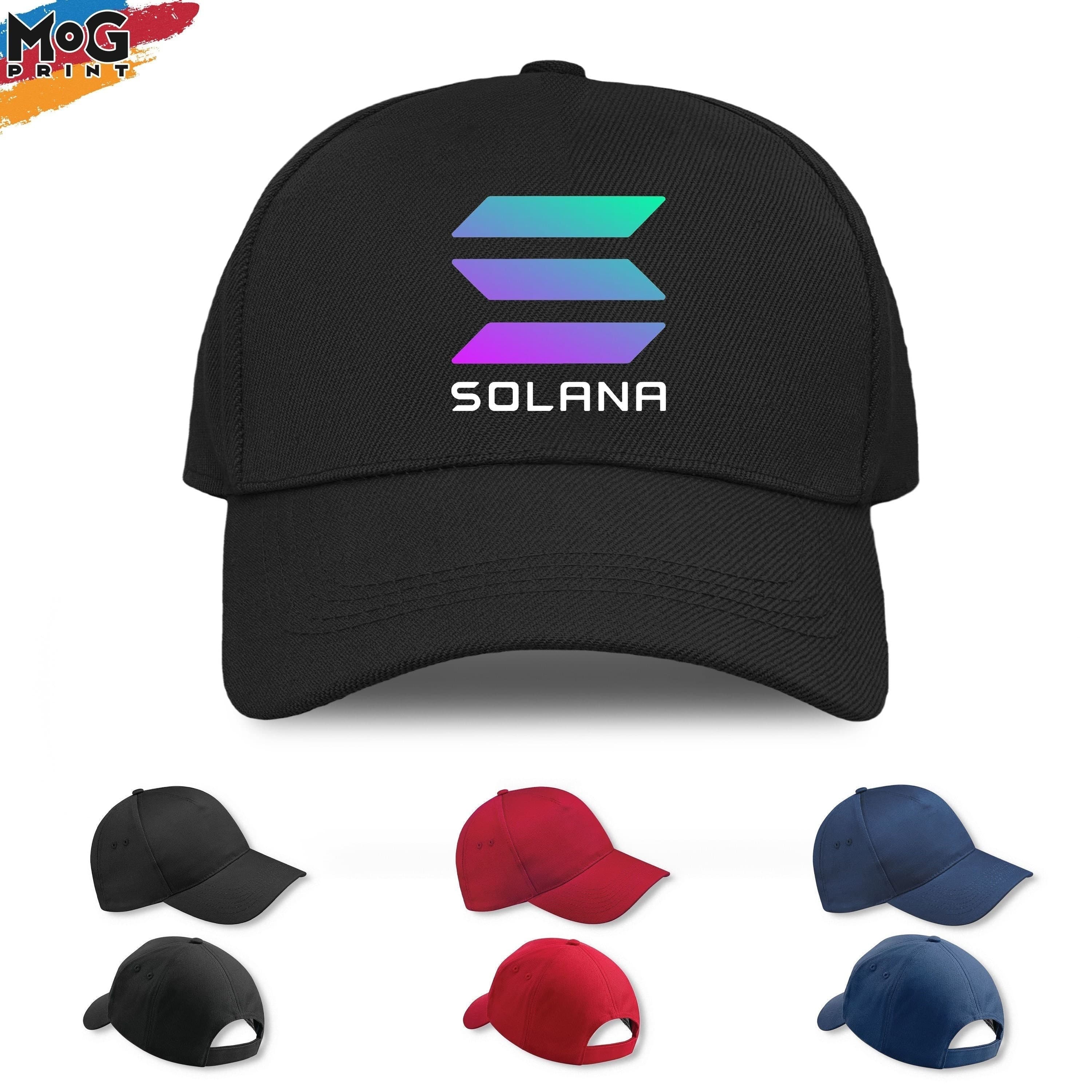 Solana Logo Baseball Cap | Sol Cryptocurrency Hat | Solana Investor Gift | Solana Hat |  Investor Dad Brother | Crypto Bull - Adult Unisex