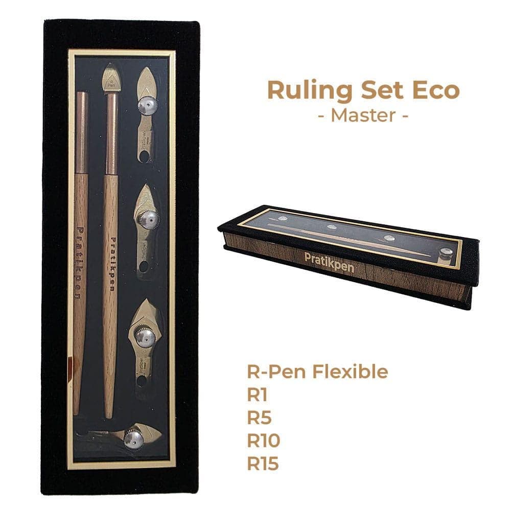 Pratikpen Ruling Pen Calligraphy Set – Interchangeable Nibs Wooden Ink Drawing Drafting Pen Kit