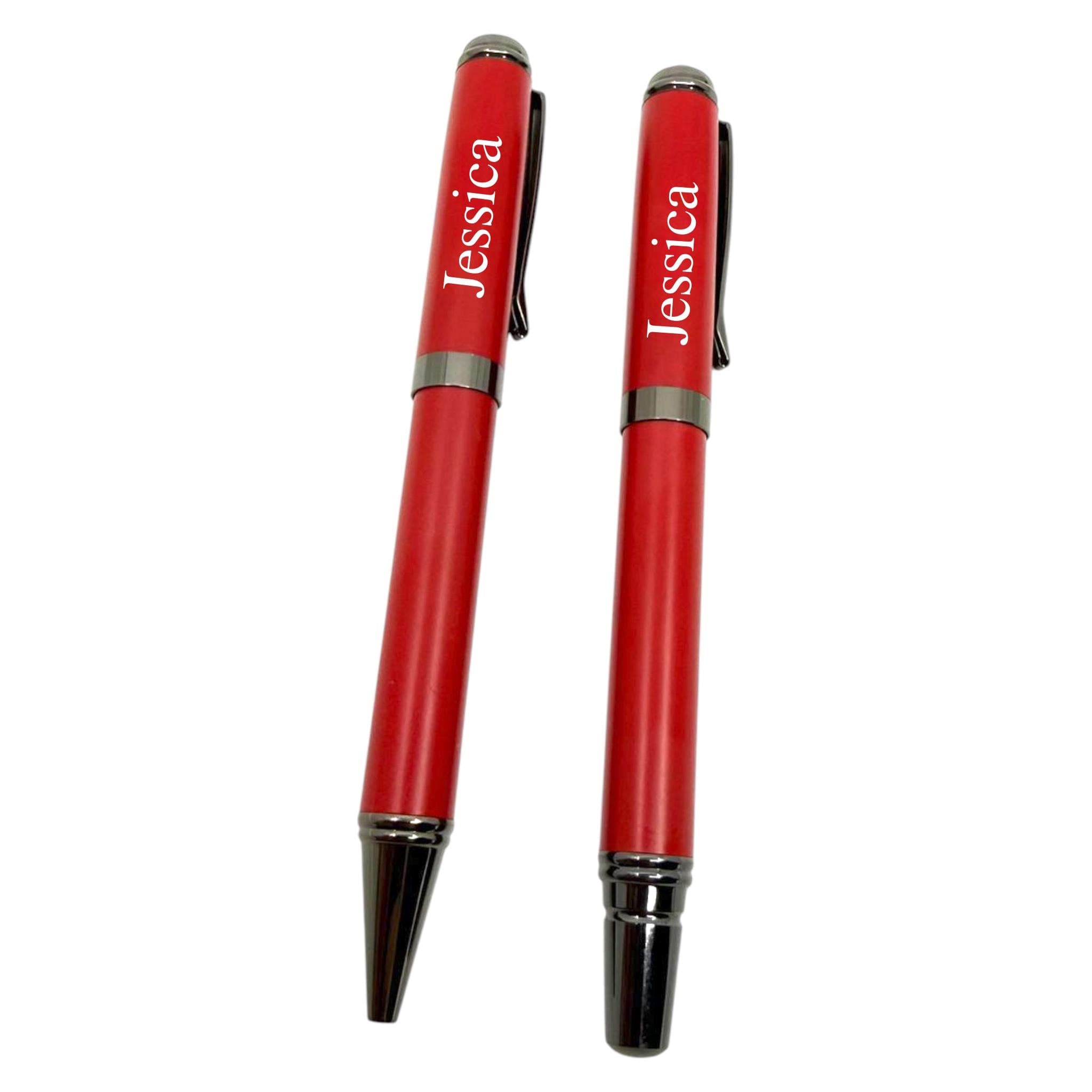 Personalized Red Pen Set for Women – Engraved Rollerball & Ballpoint Pens, Gift Box - image 3