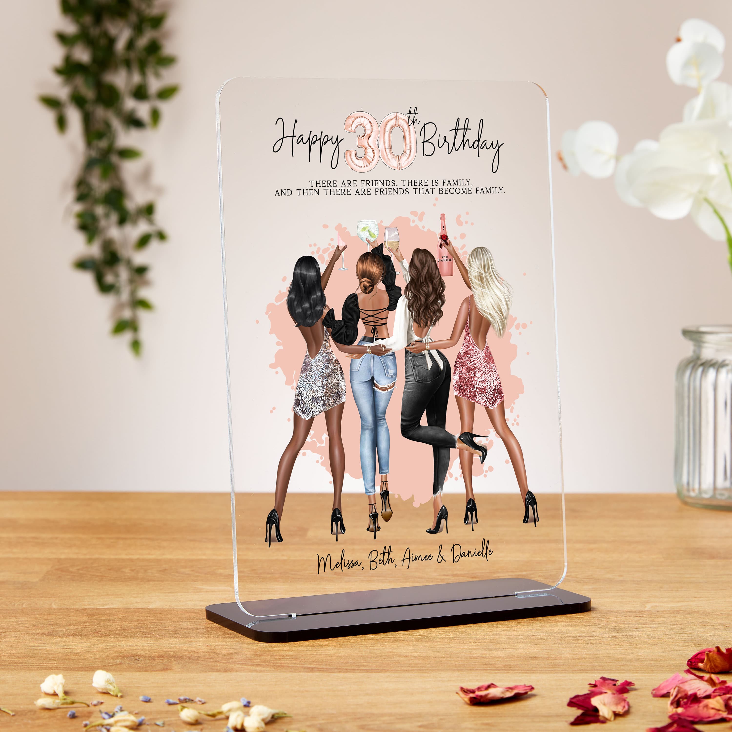 Best friend 30th birthday gift, clear acrylic plaque, 30th birthday gift for her, personalised best friend print, sister birthday present