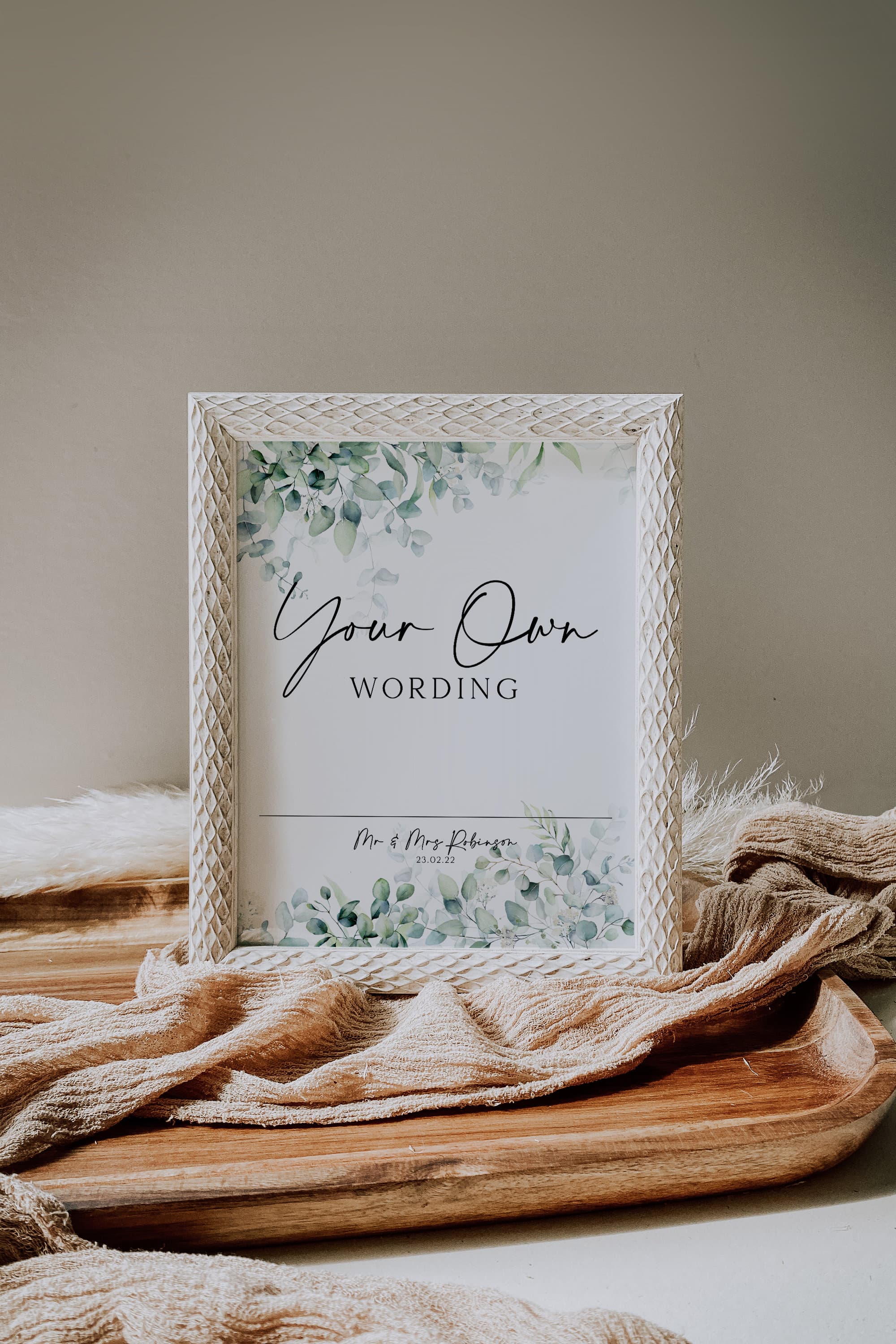 PERSONALISED own words print, bespoke wedding sign, wedding print, wedding poster, wedding reception sign, wedding day signs, eucalyptus