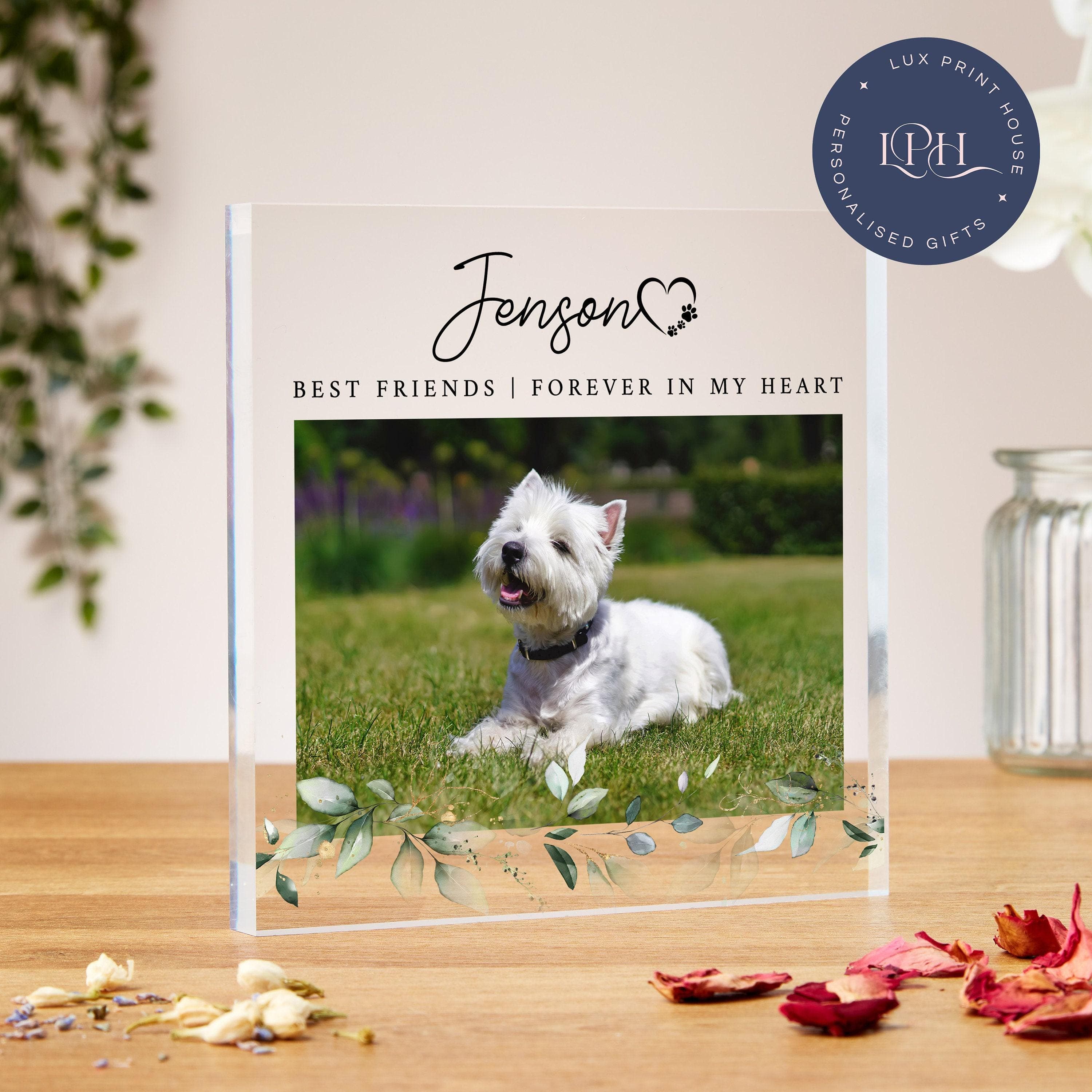 Pet loss gift, dog photo memorial acrylic block, keepsake, pet sympathy gift, dog in heaven ornament, in loving memory, cat, dog bereavement