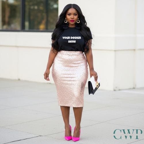 Black Woman T-Shirt Mockup | Bella Canvas 3001 Lifestyle (Digital Download)