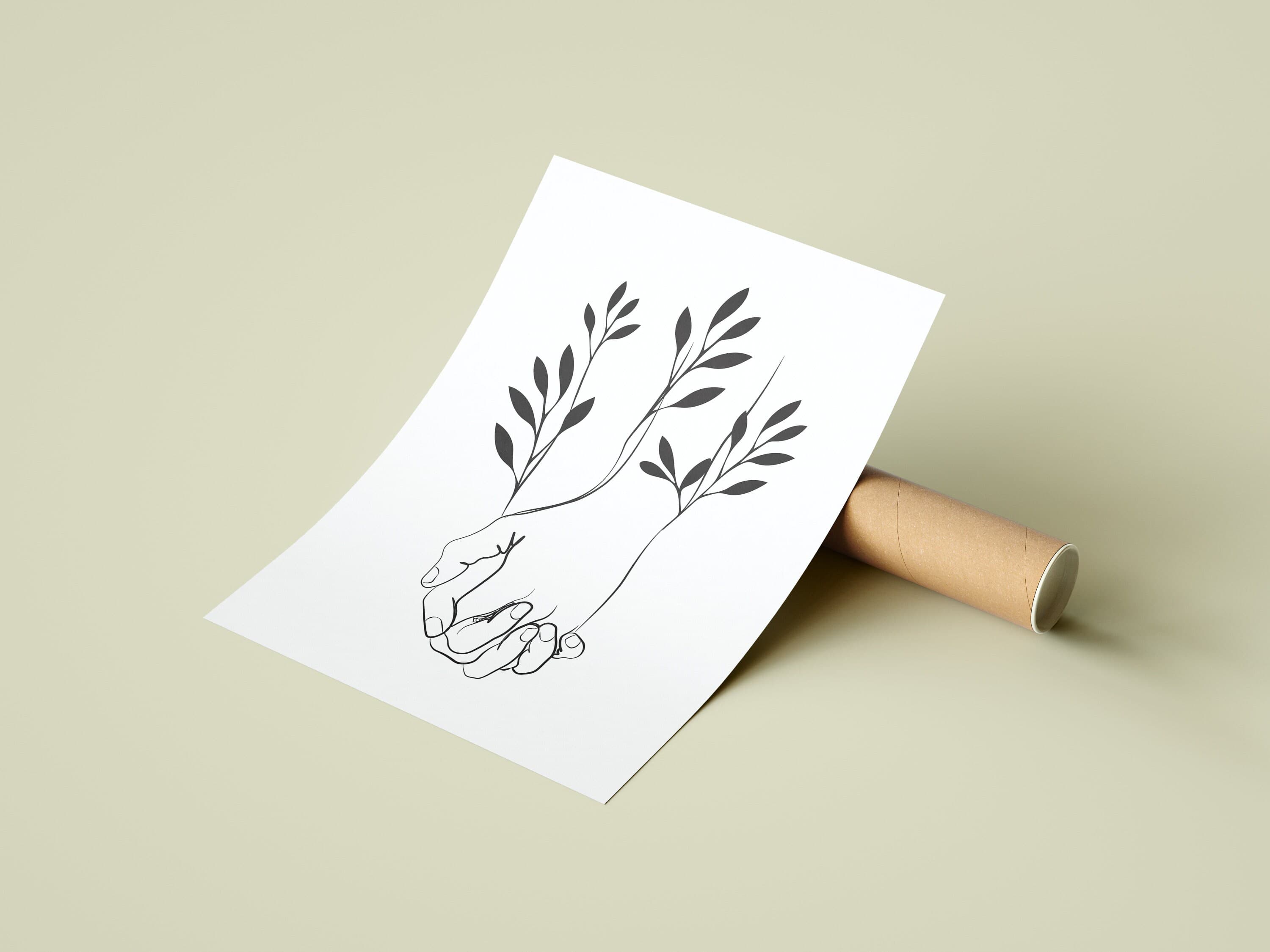 Holding Hands Line Drawing Wall Art - image 5