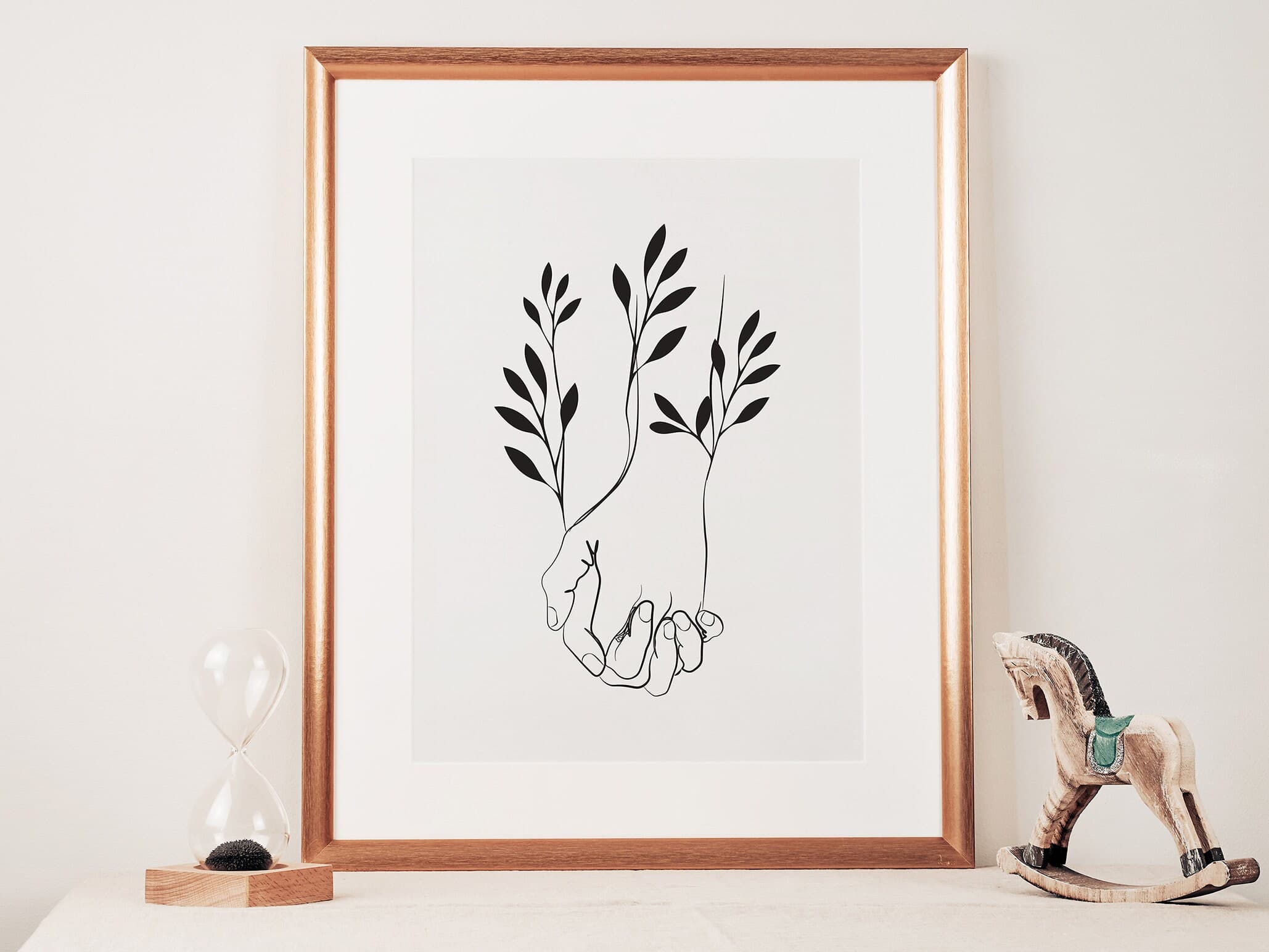 Holding Hands Line Drawing Wall Art - image 3