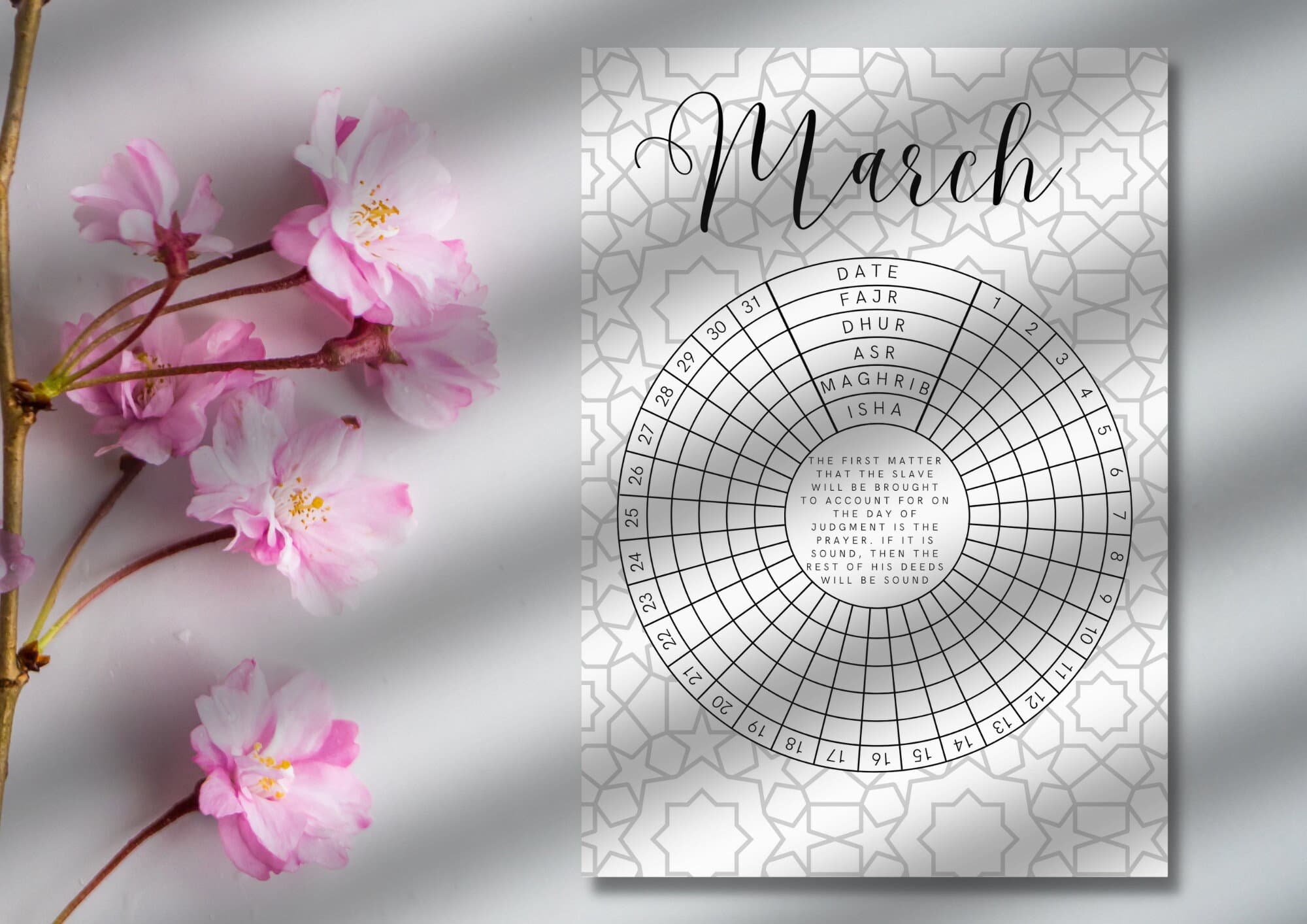 Monthly Salah Habit Tracker: Muslim Prayer Journal (Digital Download)