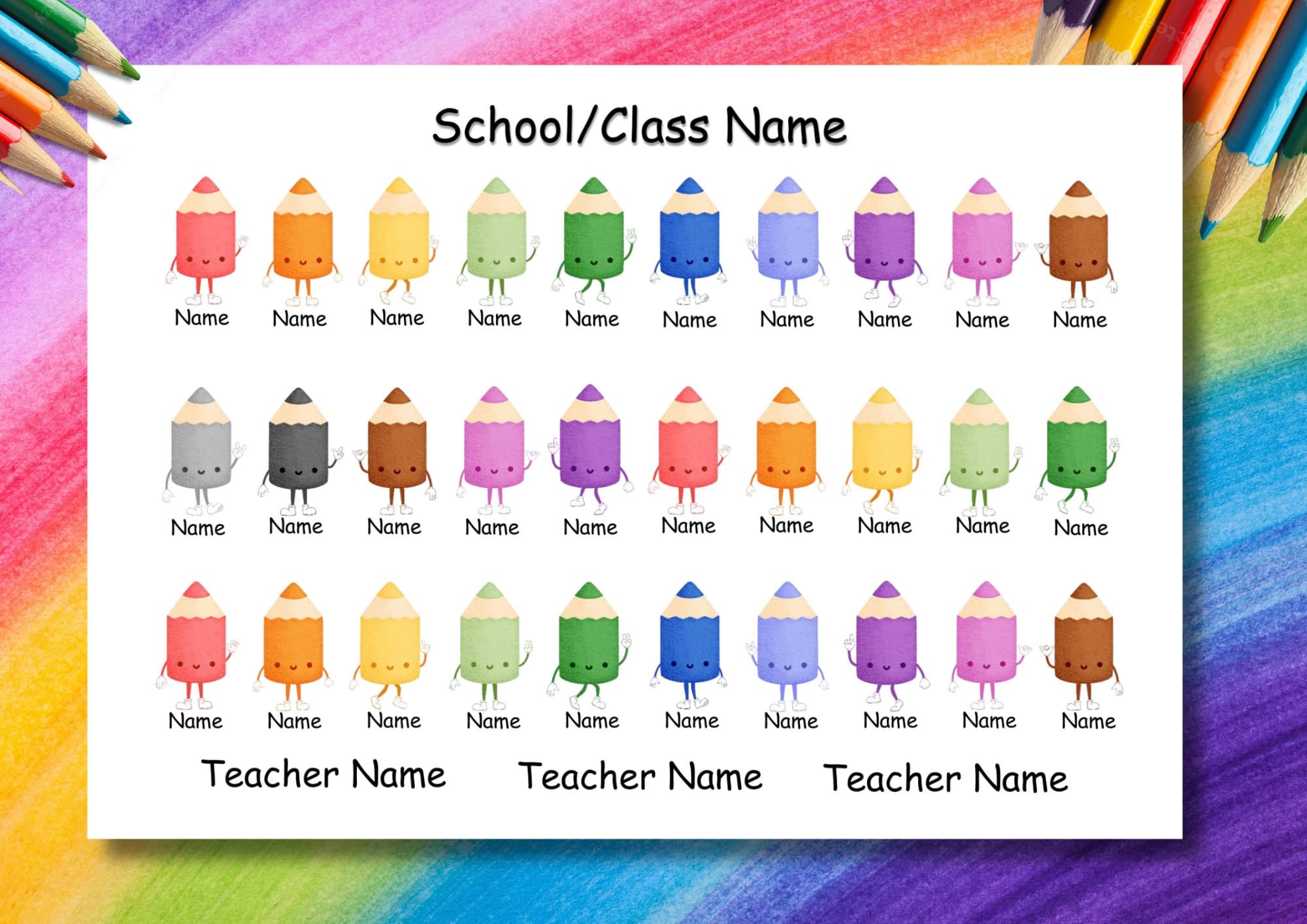 Personalized Crayon Class Gift: End of Year Teacher Present (Digital Download)