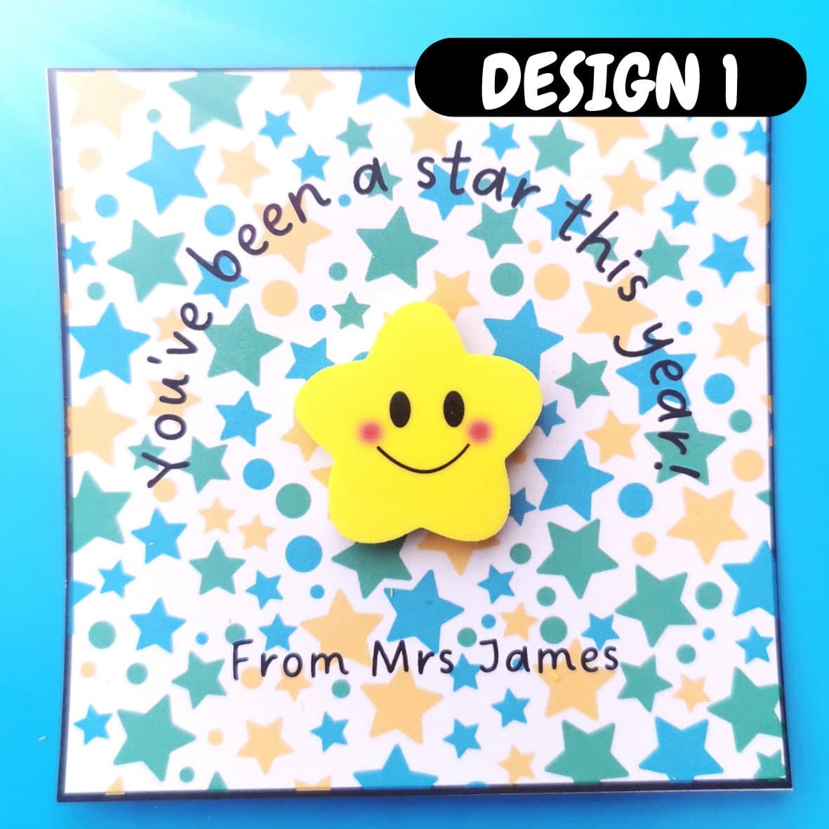 Personalized Star Eraser Gift: End of Term Student Card - image 3