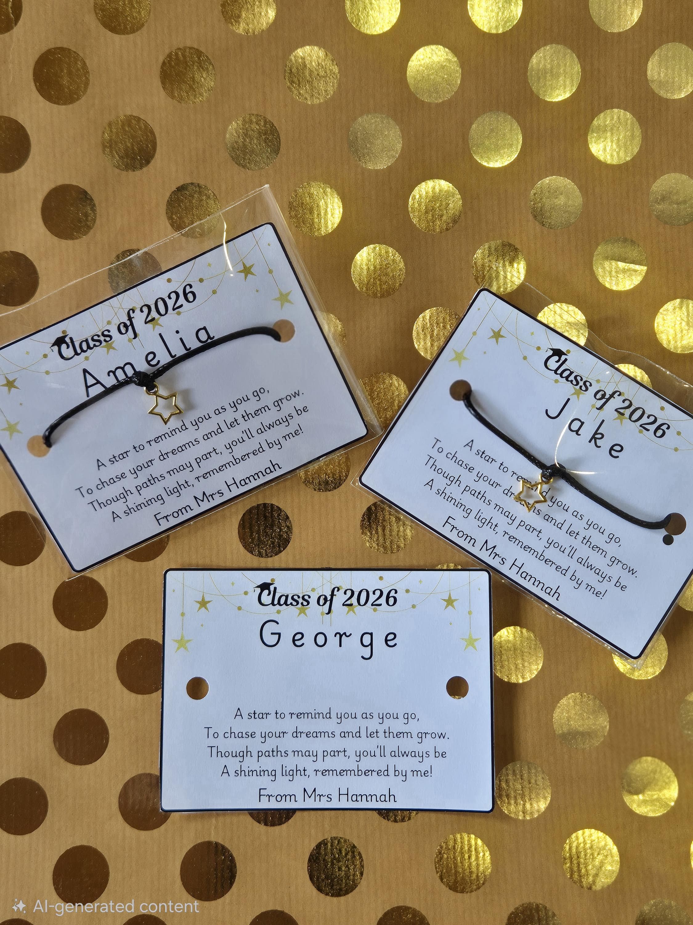Class of 2026 Wish Bracelet | Year 6 and 11 School Leavers Gift | End of term Gifts | End of term Bracelets | Star Wish Bracelets - image 3