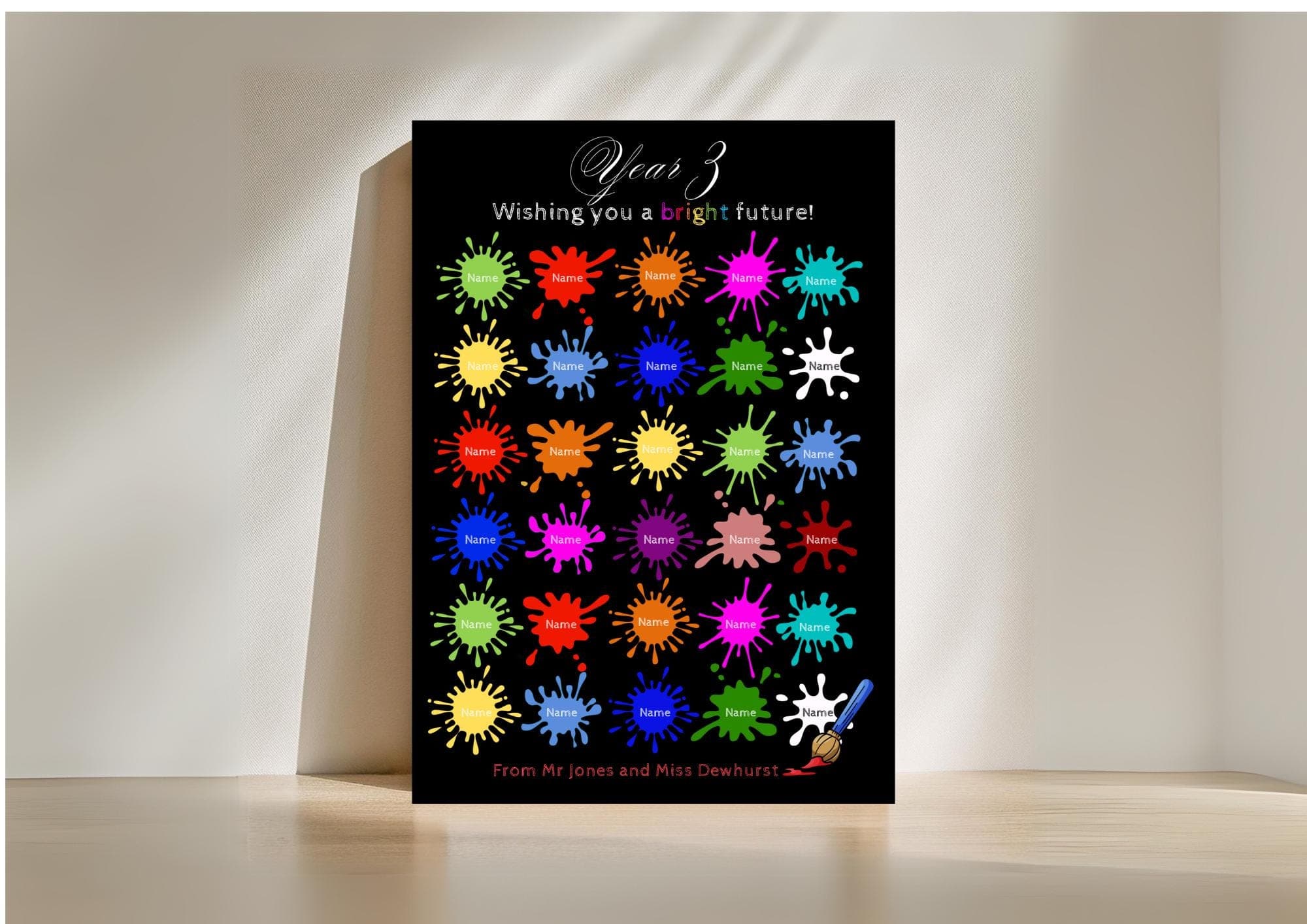 Personalized Paint Splat Fingerprint Class Gift | End of Year (Digital Print) - image 5