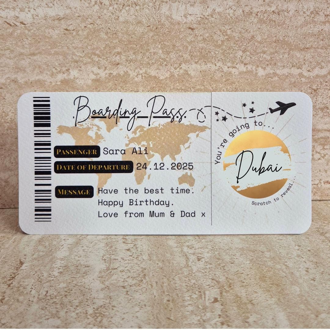 Personalised Scratch and Reveal Boarding Pass | Surprise Holiday Voucher | Destination Reveal Voucher | Surprise Holiday Ticket | - image 4