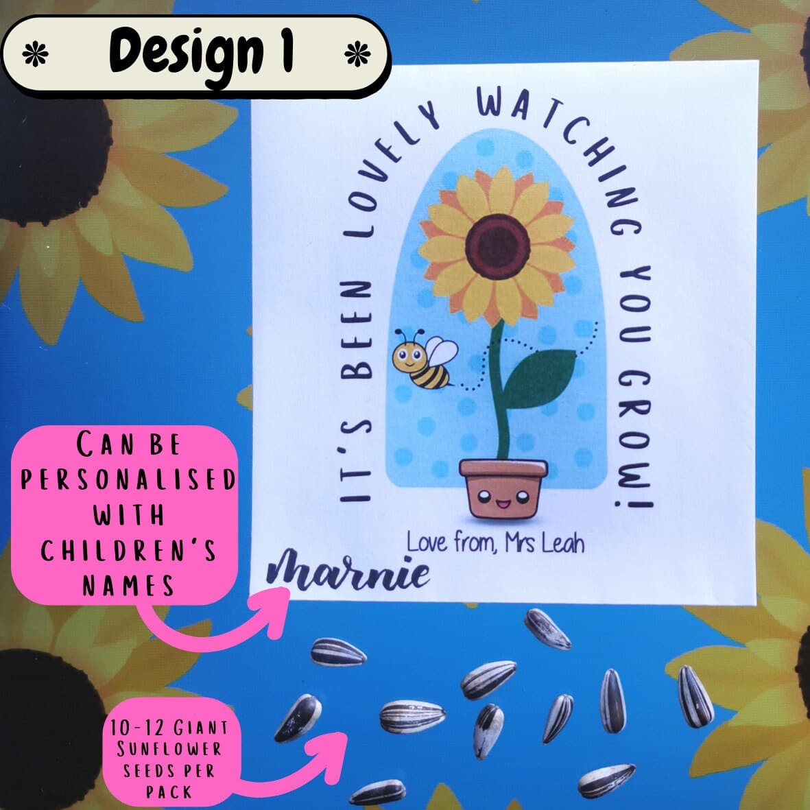 Personalized Sunflower Seed Packet: End of Year Student Gift - image 3