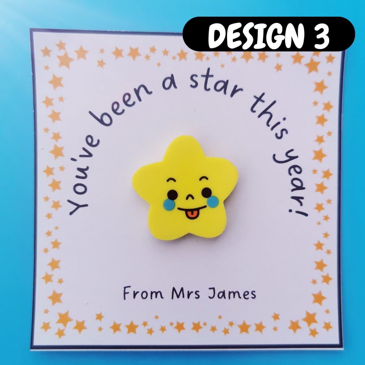 Personalized Star Eraser Gift: End of Term Student Card - image 5