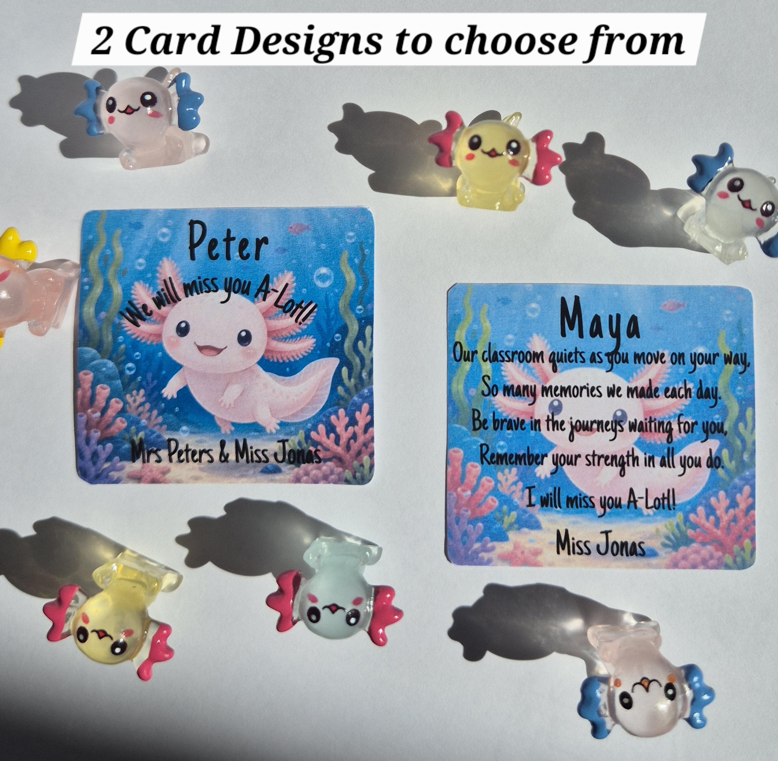 Mini Axolotl Keepsake | School Leaver Gifts | End of Year Gifts for Students | Miss you A-Lotl | Gifts for Students | Class of 2026 | - image 3