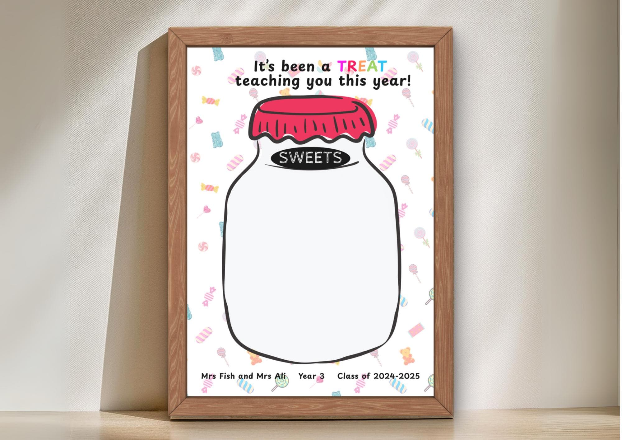 Personalized Candy Jar Fingerprint Art Print: Teacher Class Gift (Digital Download) - image 4
