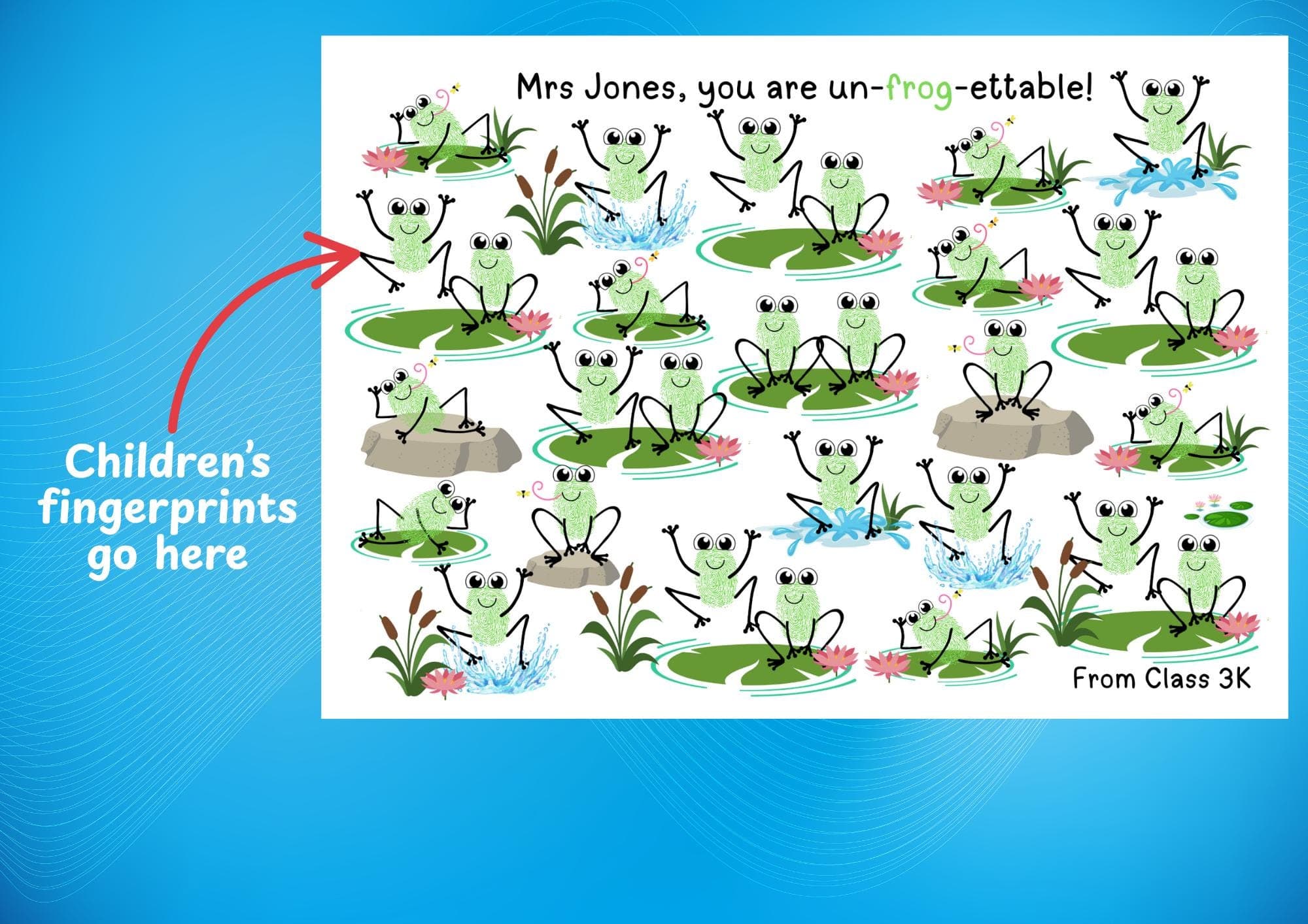 Frog Fingerprint Art Class Gift: Personalized End of Year Print (Digital Download) - image 4