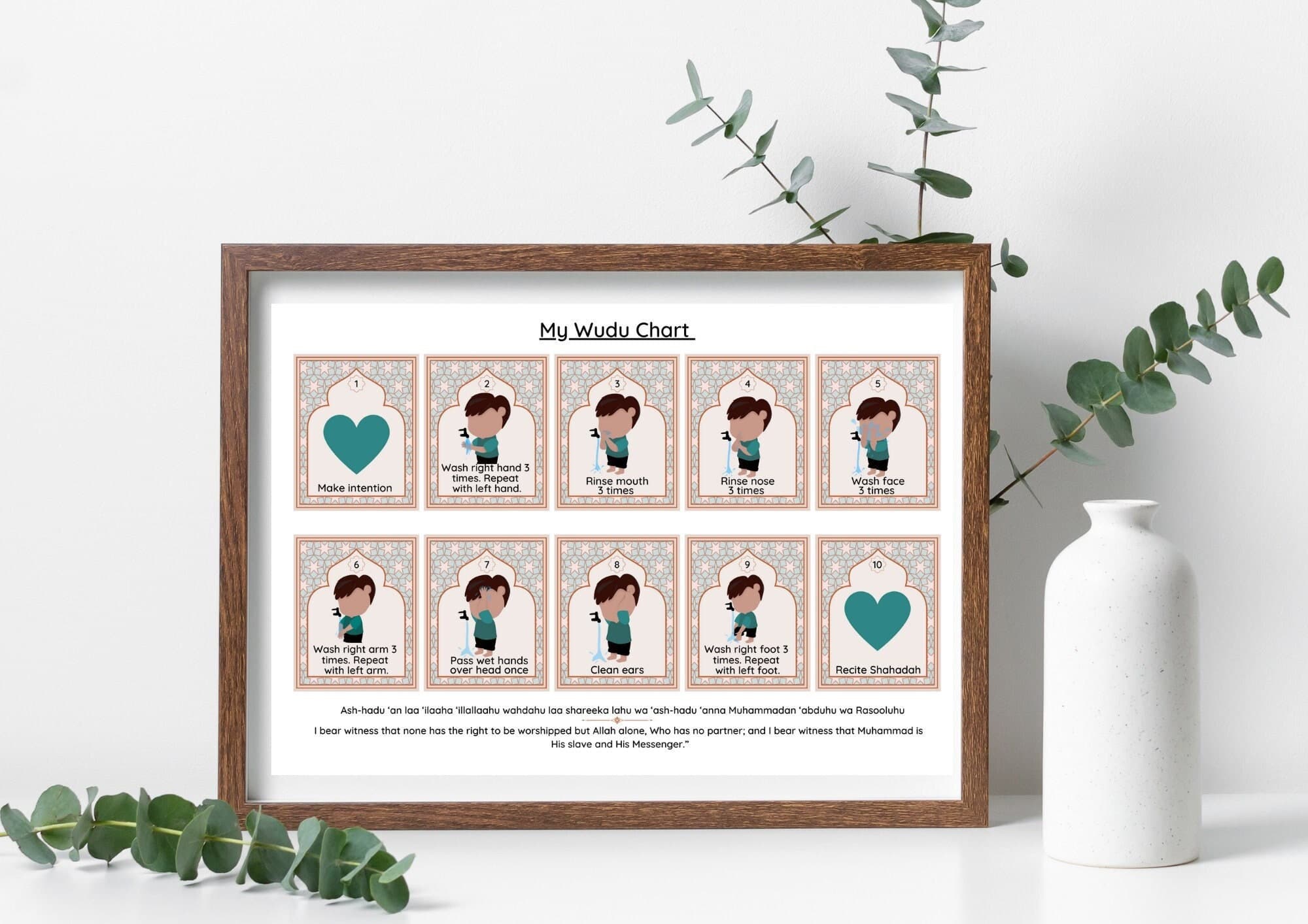 Wudu Chart Printable | Wudu SEQUENCING Activity INCLUDED | Boys Wudu Chart | Girls Wudu Chart | Wudu Guide for Kids Printable |