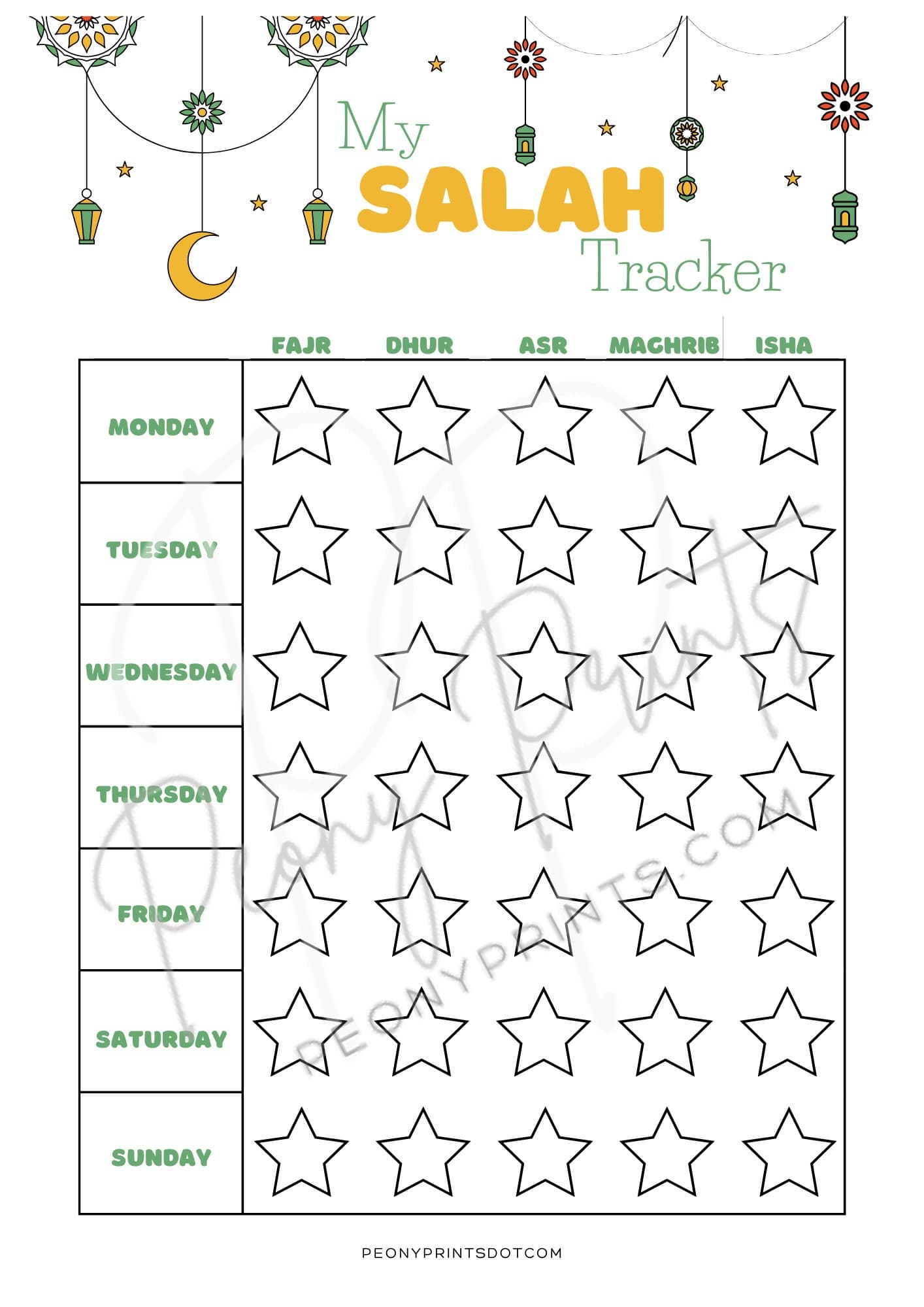 Children's Salah Tracker | Muslim Salah Tracker | Reusable Salah Tracker | Daily Salah Tracker | - image 3