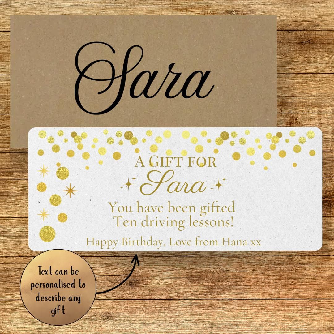Personalized Gift Voucher: Luxury Card Stock with Custom Envelope