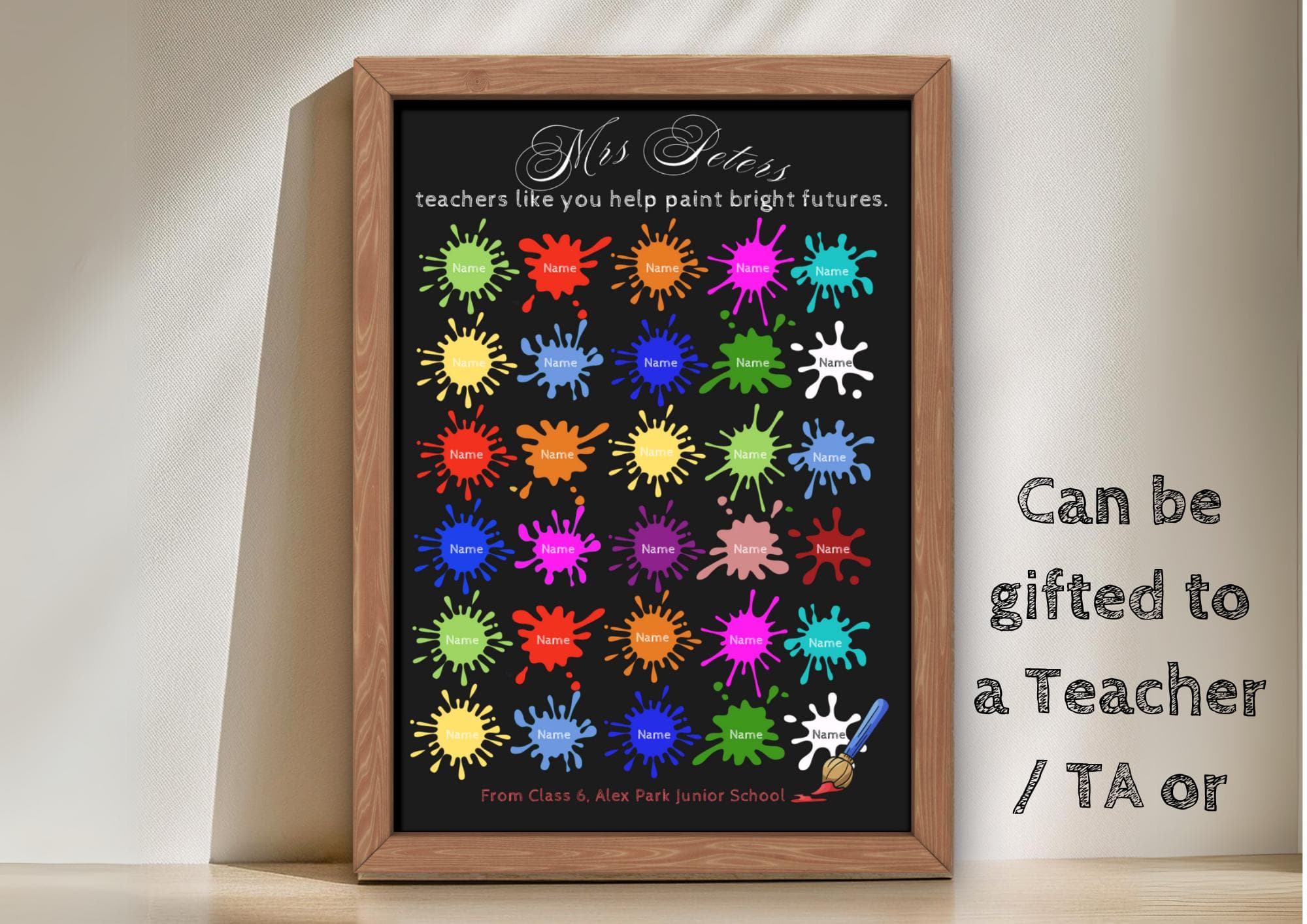 Personalized Paint Splat Fingerprint Class Gift | End of Year (Digital Print) - image 3