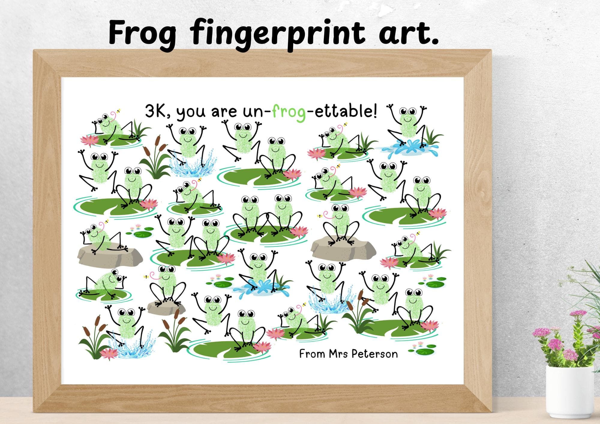 Frog Fingerprint Art Class Gift: Personalized End of Year Print (Digital Download) - image 3