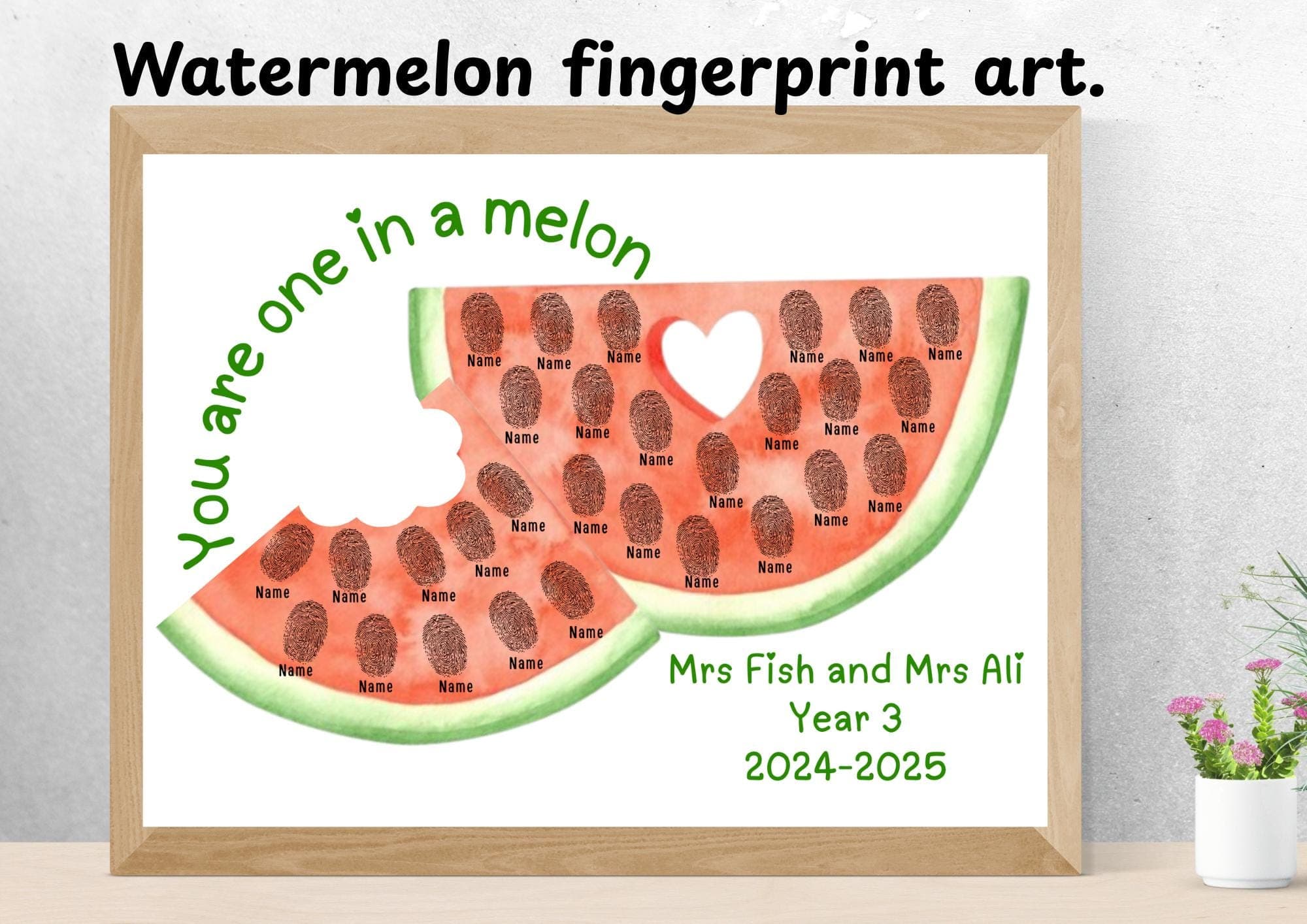 Watermelon Fingerprint Class Gift: Personalized Teacher Keepsake (Digital Download)