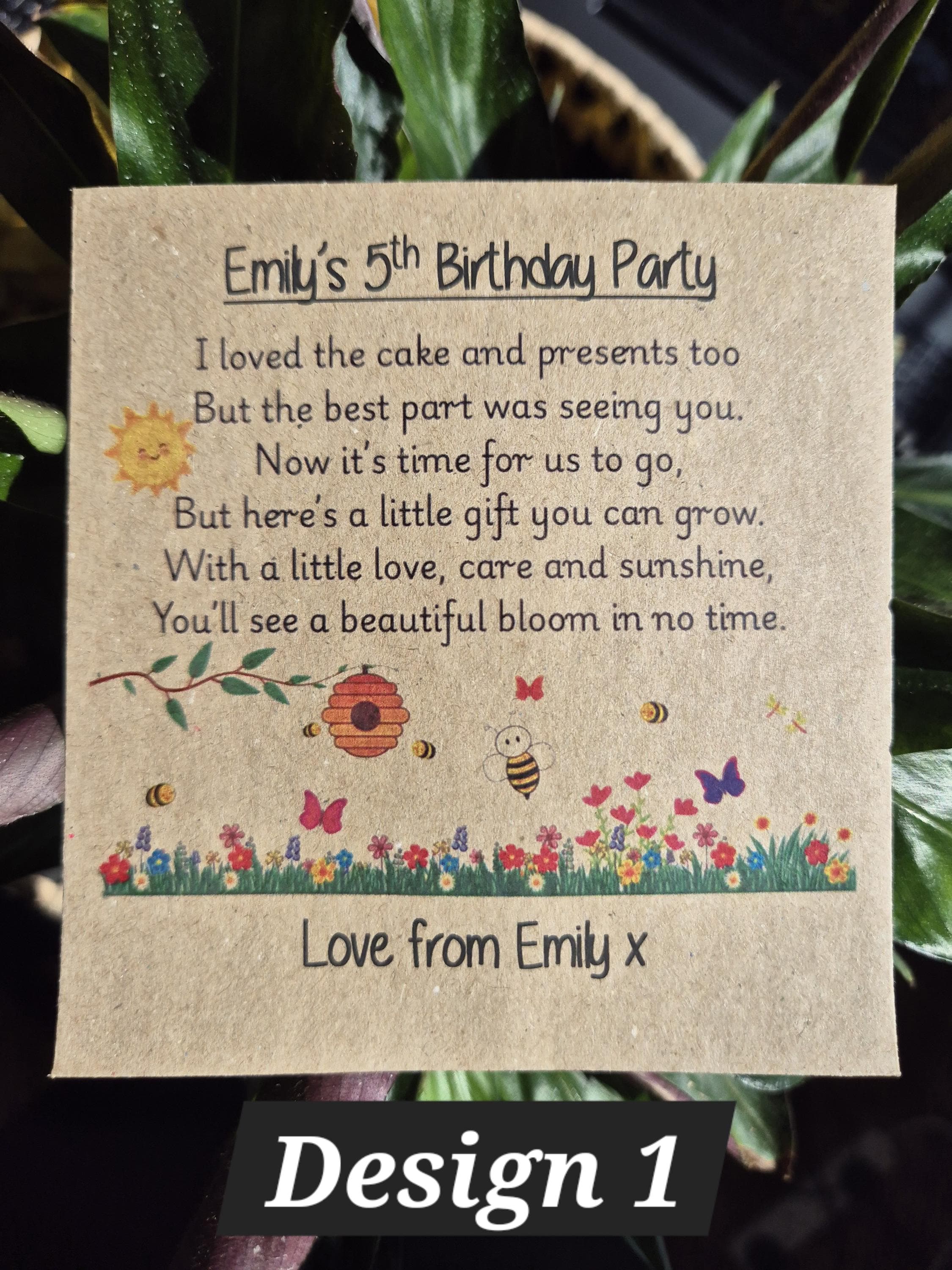 Personalized Sunflower Seed Packets: Birthday Party Favors