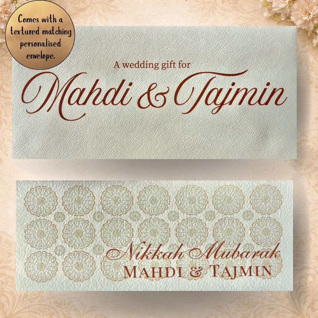 Personalised Nikkah Money Wallet with Matching Personalised Envelope | Nikkah Money Card | Muslim Wedding Card | Muslim Nikkah Card | - image 3