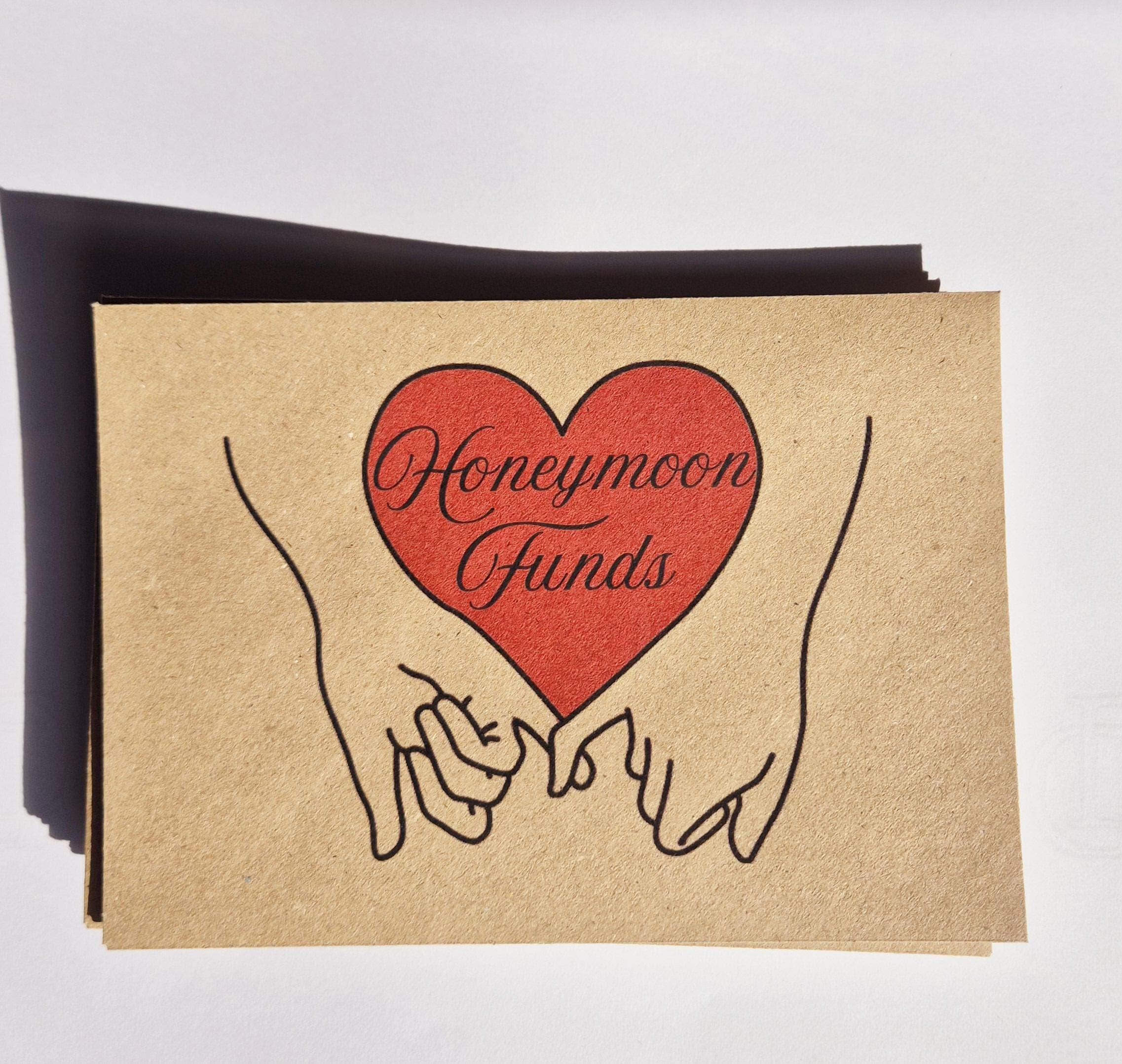 Honeymoon Funds Money Envelope | Glitter Hearts Wedding Gift - image 4