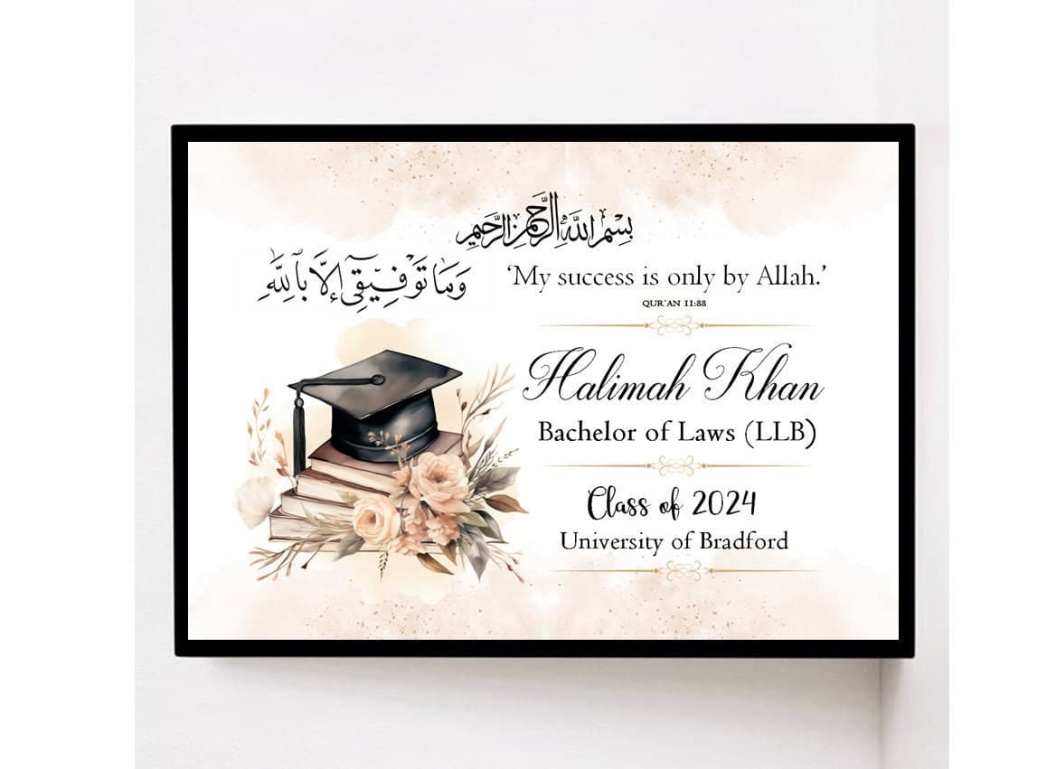 Muslim graduation gifts, islamic graduation gift, graduation gifts for her, graduation frame, daughter graduation, class of  2024 2025