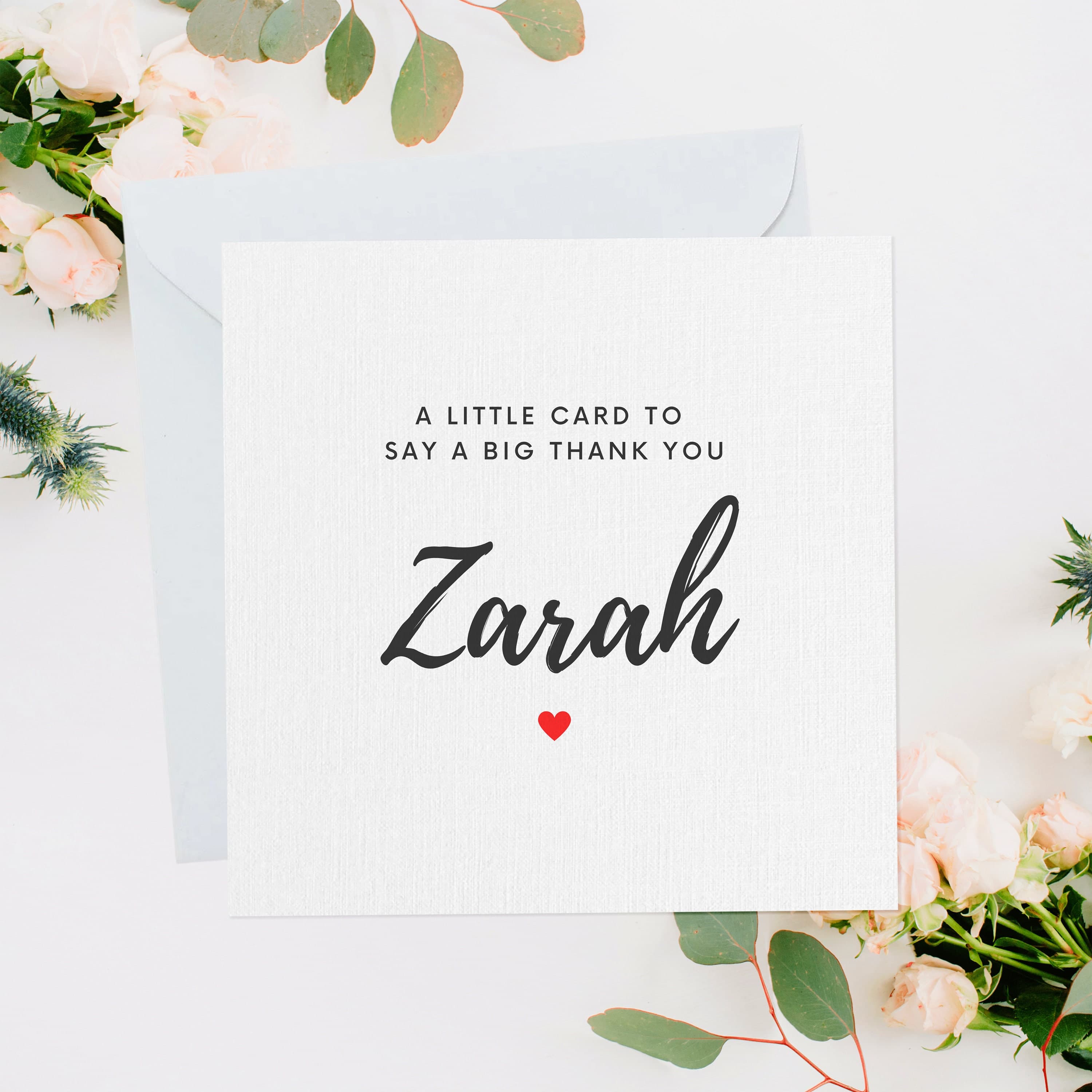 Personalised Thank You Card, Jazakallah Card, Shukran Card, Jazakallah Khair, Jazaka'Allah, Muslim Thank You, Islamic, Minimalist, TY004