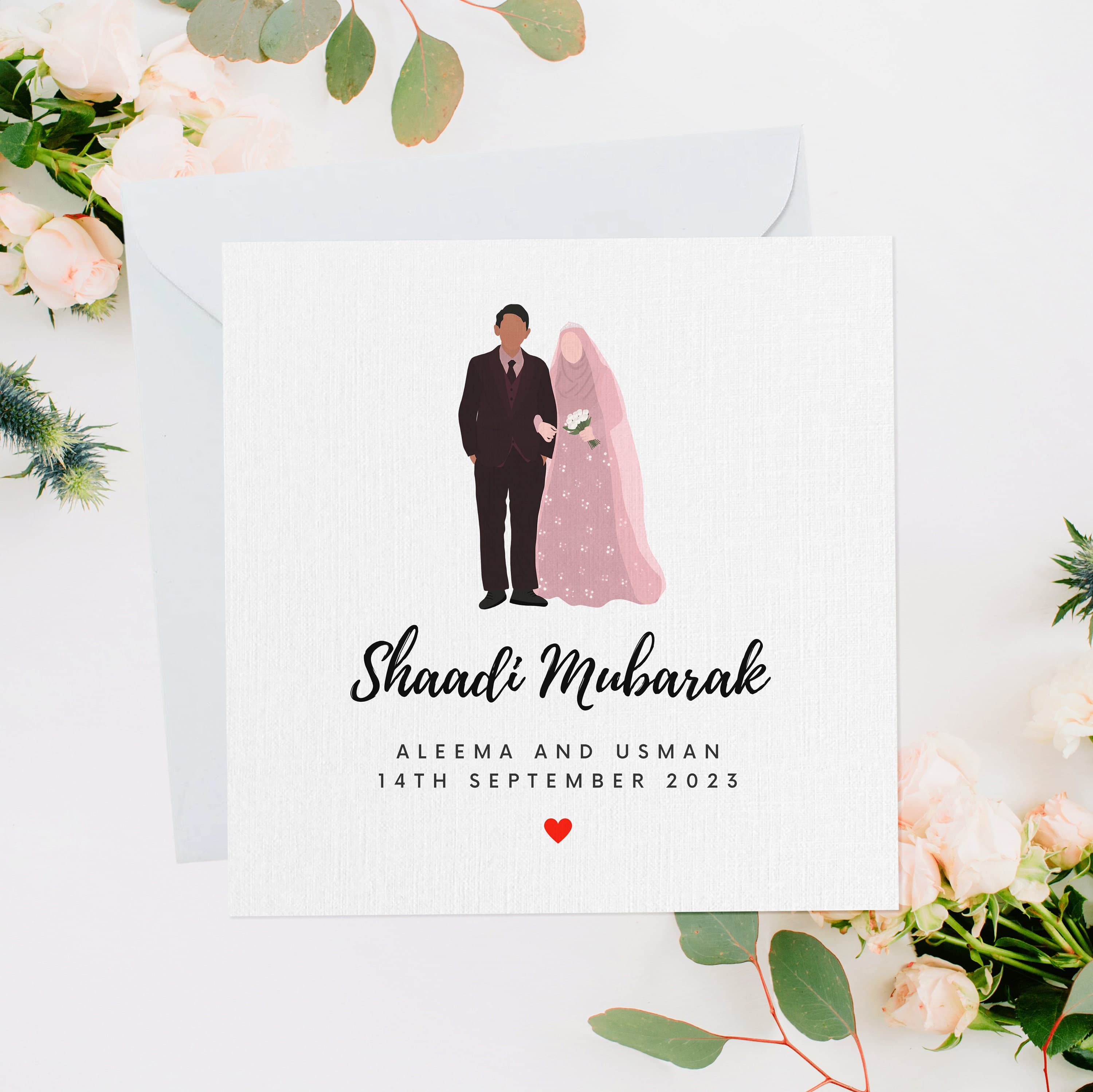 Shaadi Mubarak Card, Muslim Wedding Card, Nikkah Gift, Nikkah Mubarak Card, Shaadi Card, Islamic Wedding Gift, Personalised Muslim Wedding