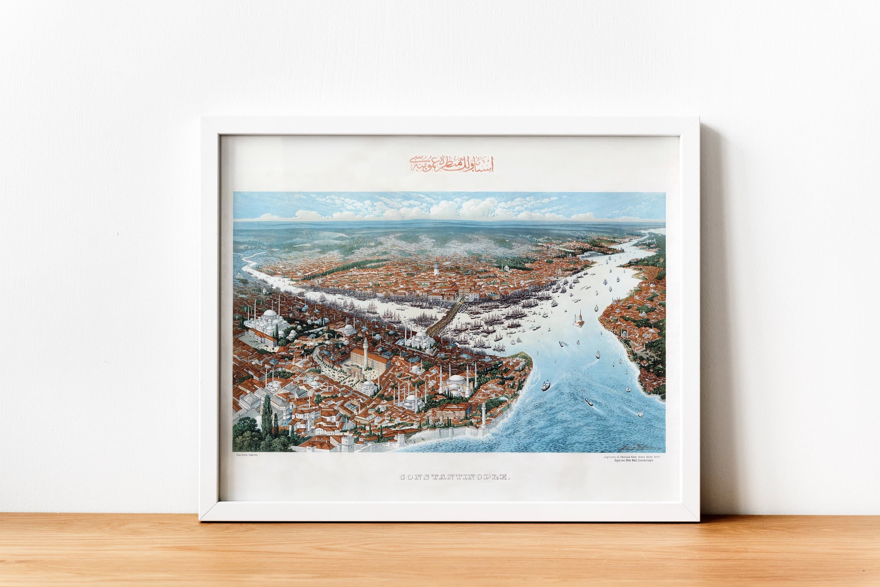 Vintage Istanbul Map Print: 1896 Constantinople, Ottoman Empire Wall Art