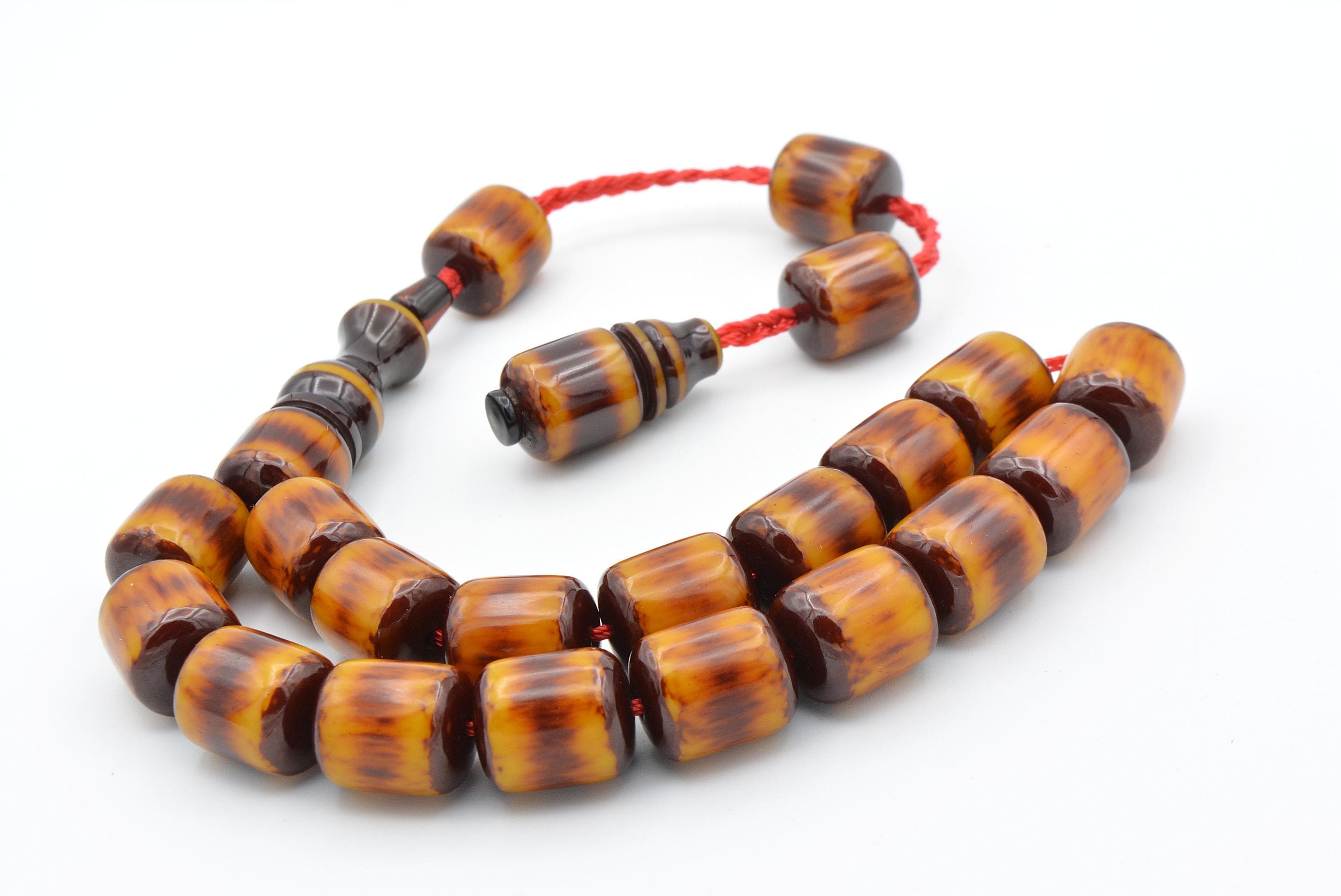 Nael Master's Brown Orange Bakelite Amber Rosary Beads, 17 Beads Rosary - image 5