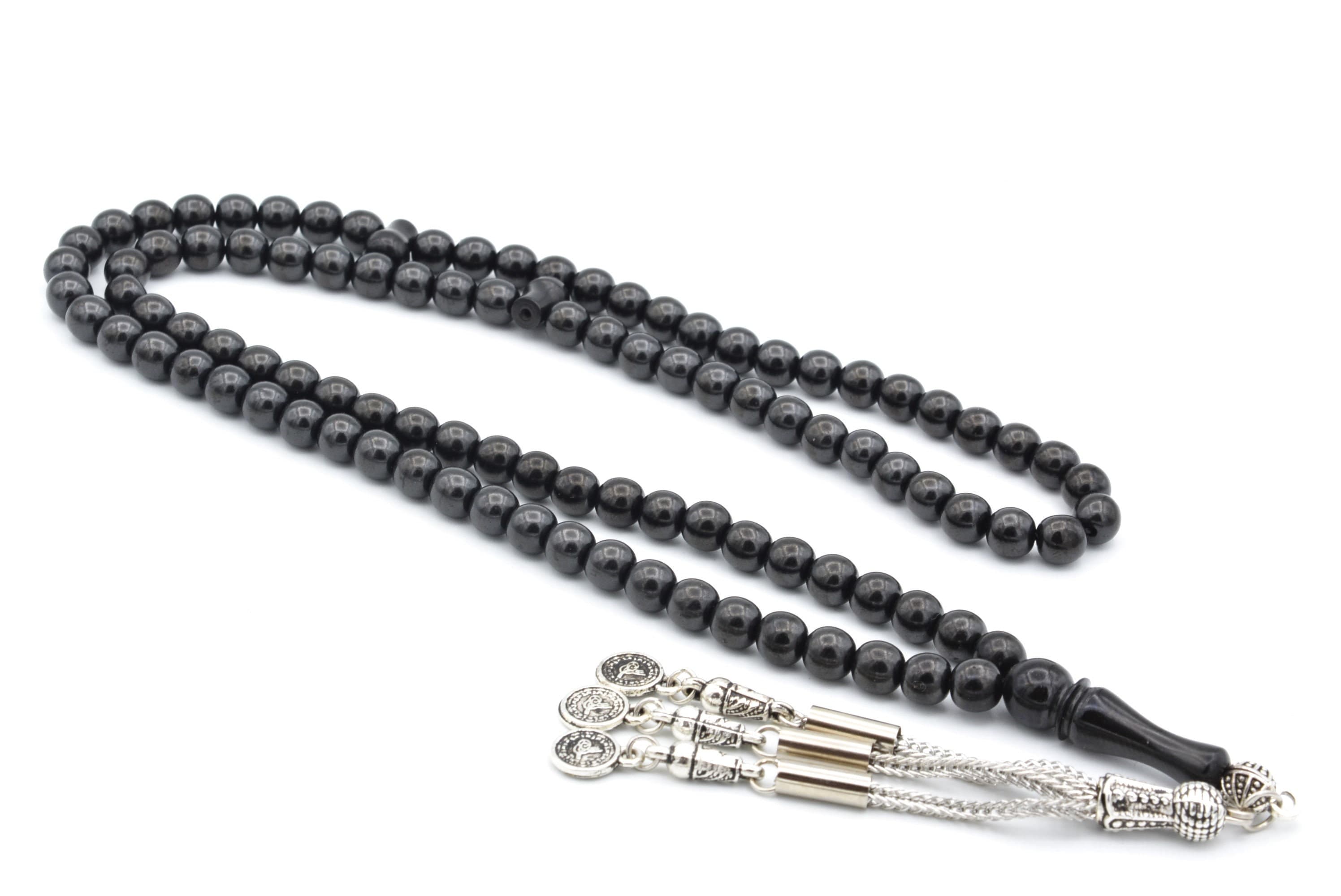 Globe Cut Original 99 Oltu Jet, Natural Stone 99 Beads, Islamic Prayer Beads, Tasbih, Misbaha, Tasbeeh, Rosary, Tasbih 33, Muslim, Tesbih - image 4