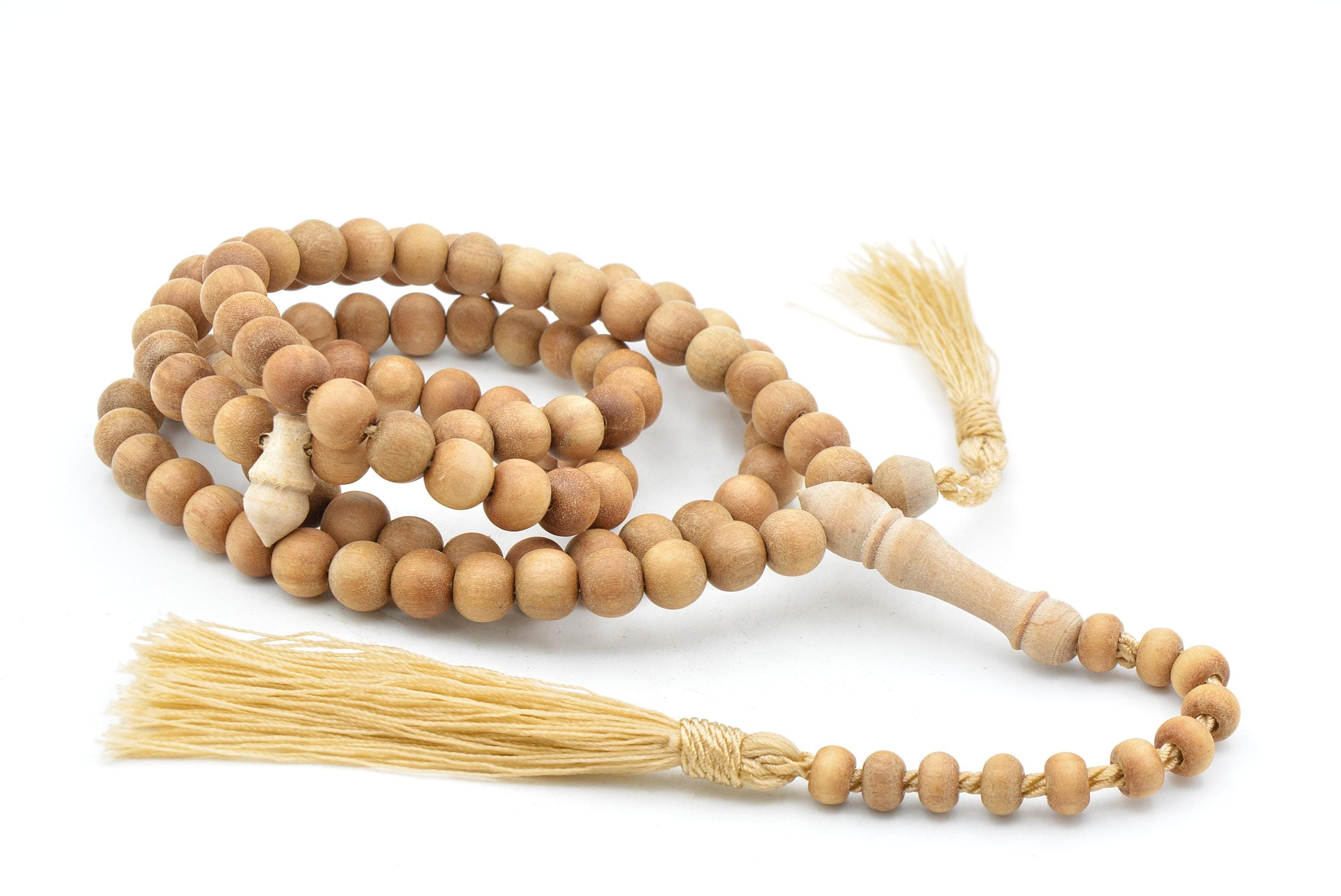 Natural Sandalwood 99 Beads Tasbih, Camphor Tasbih, Misbaha, Sandalwood Tasbeeh, Sandalwood Rosary, Tesbih, Islamic Prayer Beads - image 3