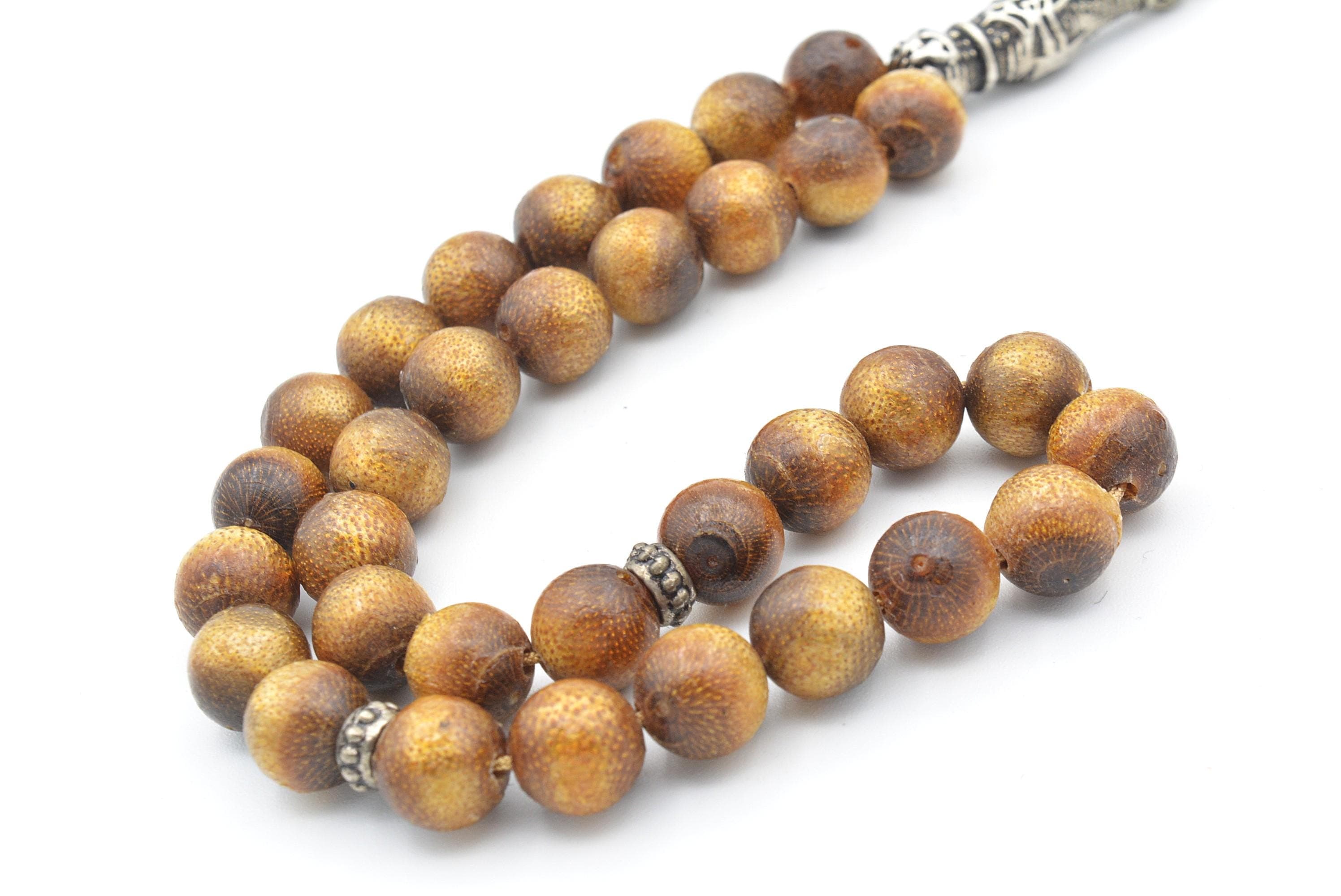 Gold Coral 33 Prayer Beads, Gold Coral 33 Beads Tasbih, Gold Coral Prayer Beads, Gold Coral Tasbeeh, Gold Coral Rosary, Gold Coral, Mercan - image 4