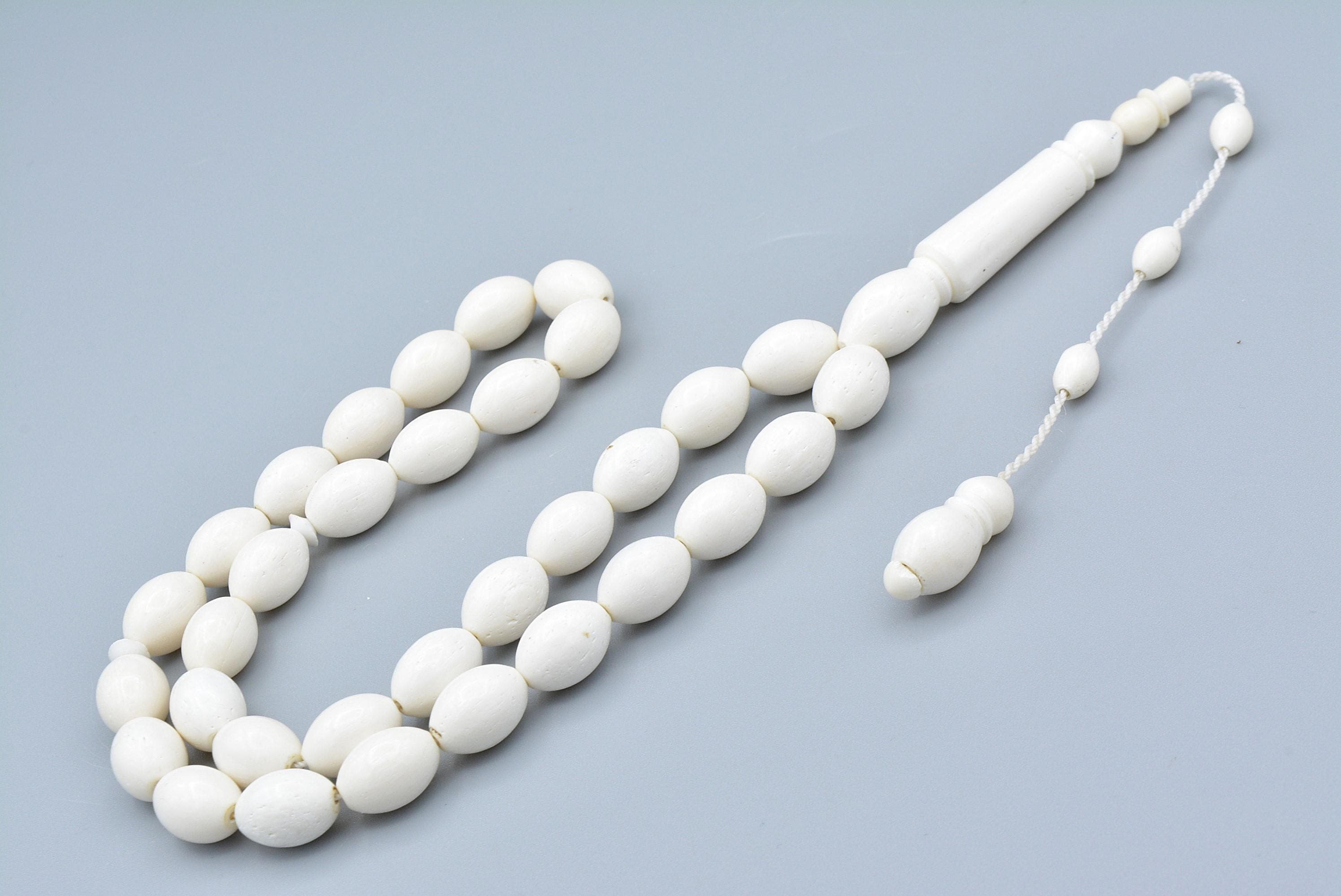 Natural Camel Bone 33 Beads Islamic Prayer Beads, Tasbih, Misbaha, Tasbeeh, Rosary, Camel Tasbih, Muslim, Gift,Tesbih, Camel Bone, 9x12 Mm - image 4