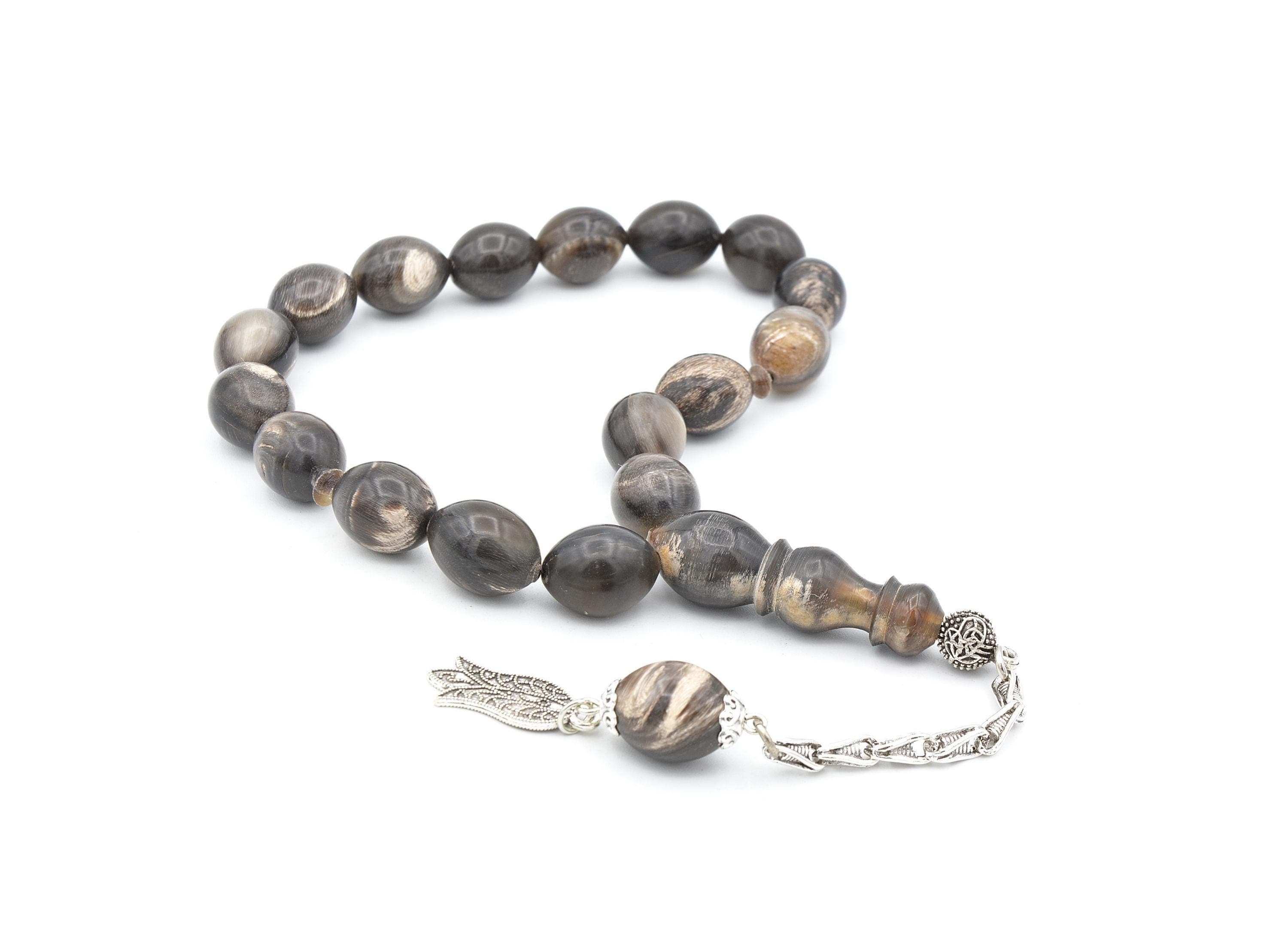 Dark Buffalo Horn 17 Beads Tasbih Prayer Beads