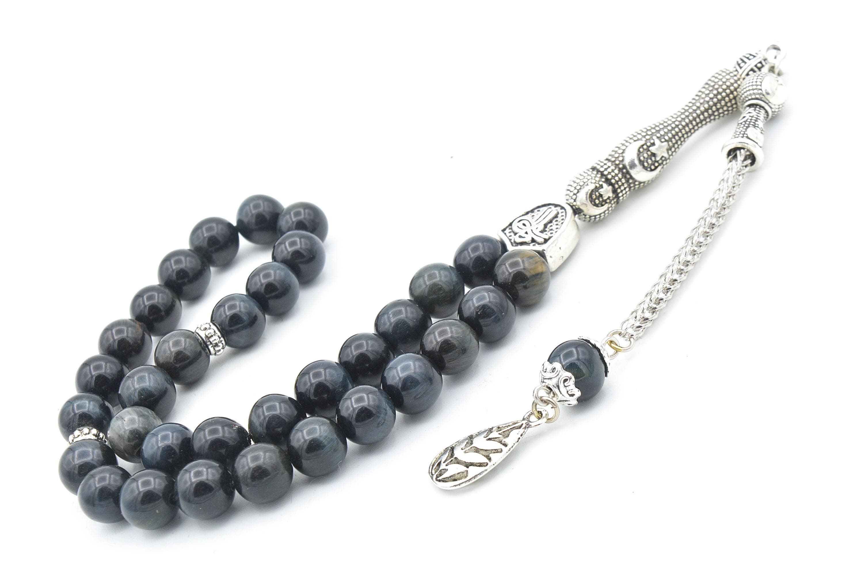 Navy Blue Tiger Eye 33 Prayer Beads, Tiger Eye 33 Beads Tasbih, Tiger Eye Prayer Beads, Tiger Eye Tasbeeh, Tiger Eye Tasbih, Tiger Eye - image 4
