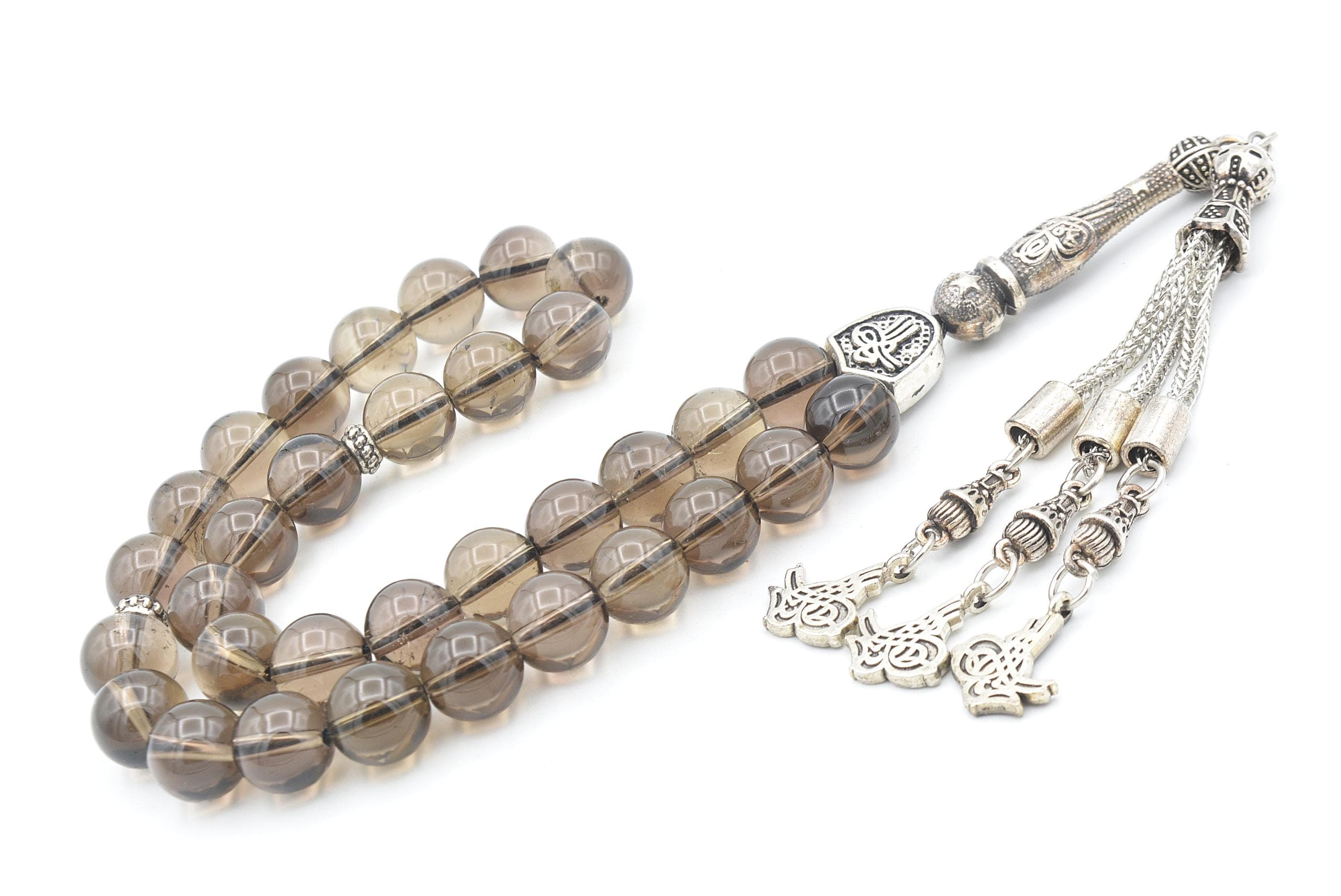 Smoky Quartz 33 Prayer Beads, Smoky Quartz 33 Beads Tasbih, Smoky Quartz Islamic Misbaha, Smoky Quartz 10 Mm Beads, Smoky Quartz Tasbeeh - image 4