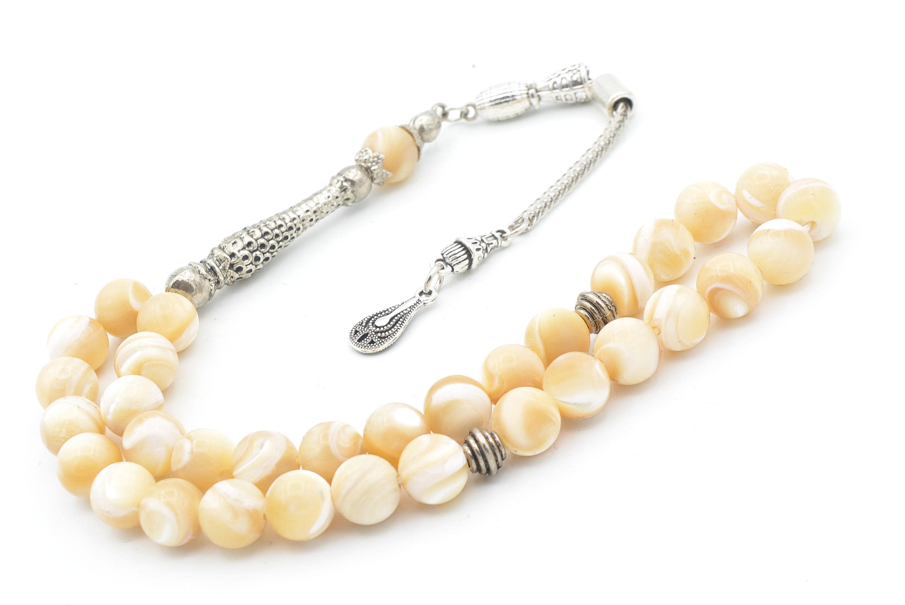 Nacre 33 Prayer Beads, Nacre 33 Beads Tasbih, Nacre Prayer Beads, Nacre Tasbeeh, Nacre Tasbih, Nacre Rosary, Mother of Pearl, Sedef Tesbih - image 5