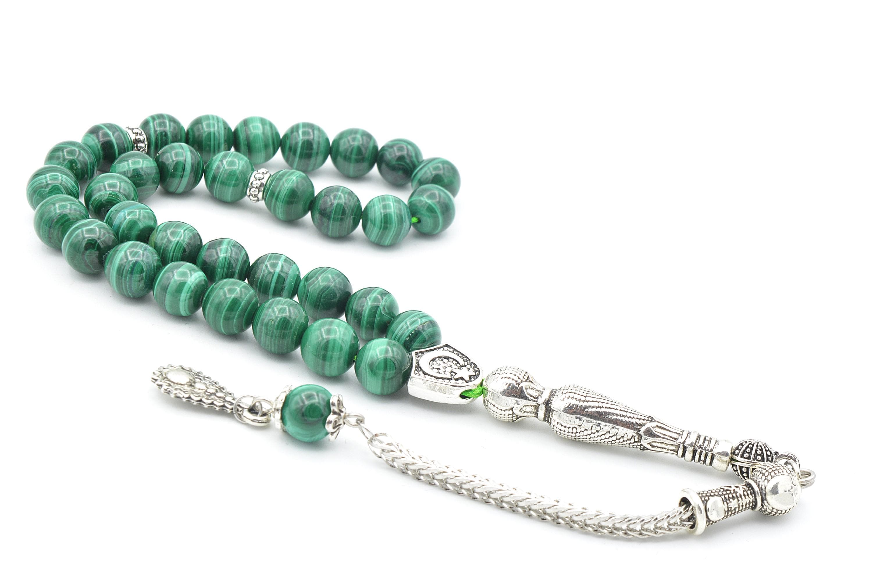 Malachite 33 Prayer Beads, Malachite 33 Beads Tasbih, Malachite Prayer Beads, Malachite Tasbeeh, Malachite Stone Tasbih, Malachite Rosary - image 3