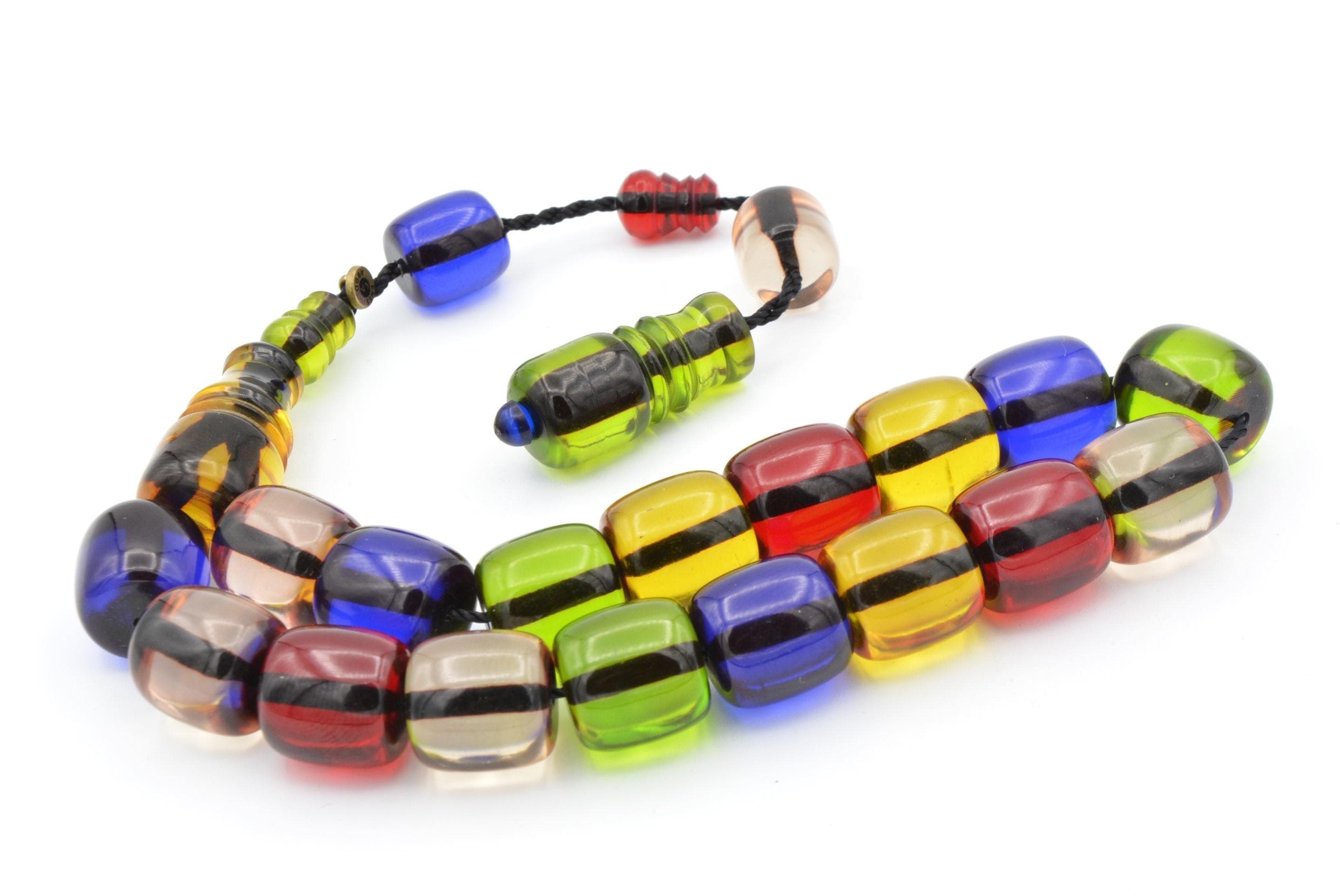 Enes Abdo Master's Colorful Tightening Amber Mascot Rosary 17 Beads, Tesbih, Misbaha, Rosary, Tasbeeh, Muslim, Tasbih, Muslim, Prayer Beads - image 4