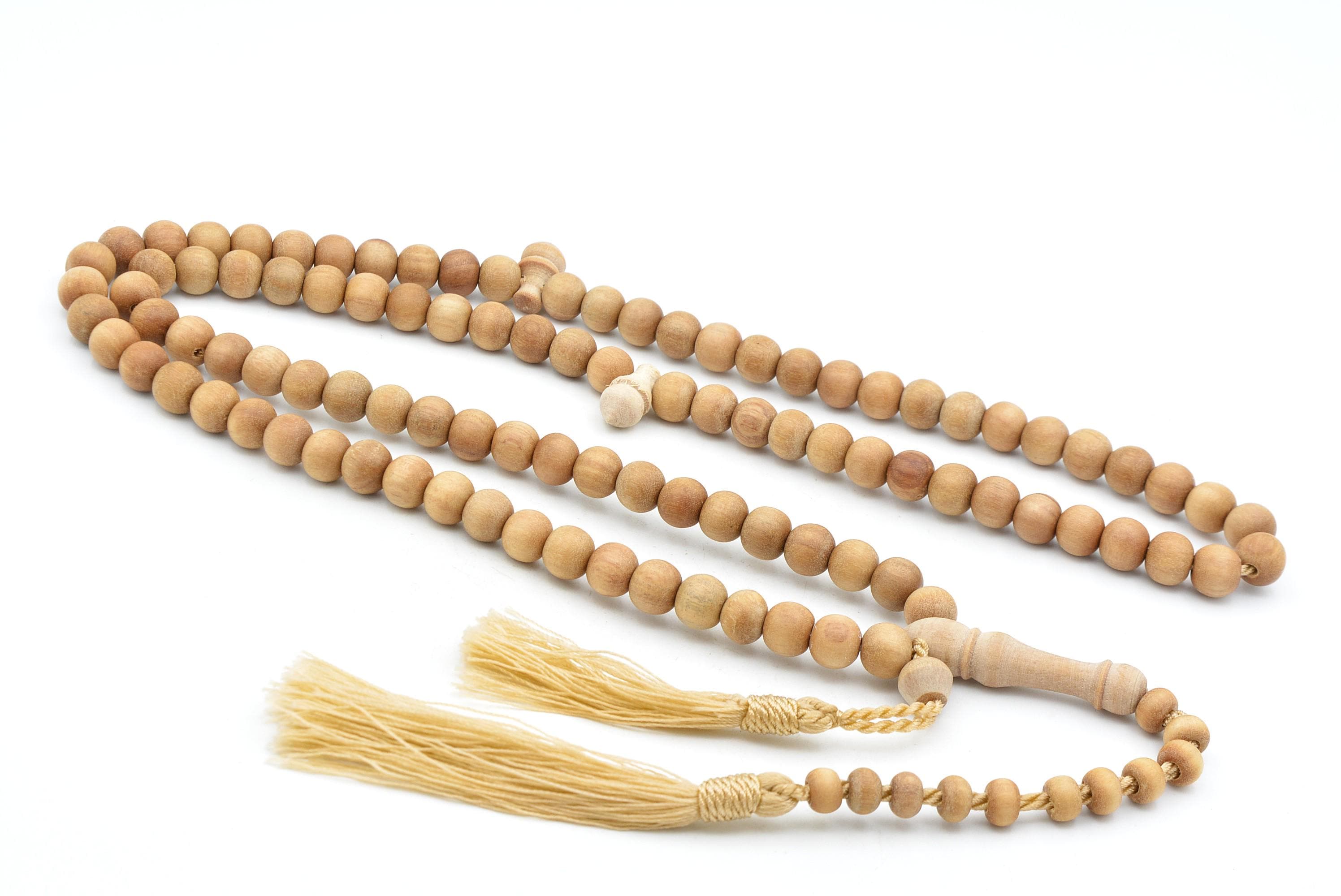 Natural Sandalwood 99 Beads Tasbih, Camphor Tasbih, Misbaha, Sandalwood Tasbeeh, Sandalwood Rosary, Tesbih, Islamic Prayer Beads - image 4