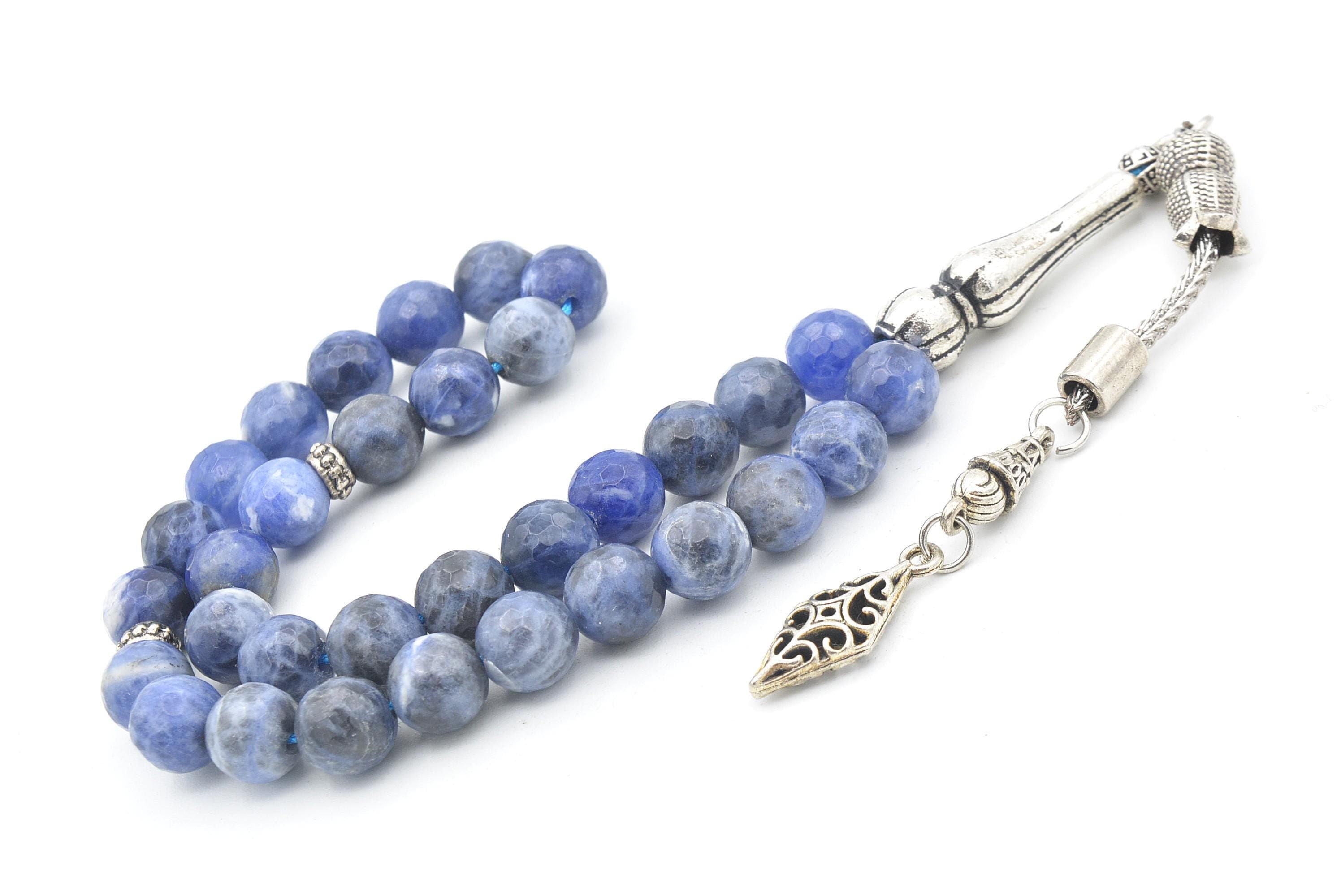 Faceted Sodalite 33 Prayer Beads, Faceted Sodalite 33 Beads Tasbih, Faceted Sodalite Prayer Beads, Sodalite Tasbeeh, Sodalite Stone Tasbih - image 4