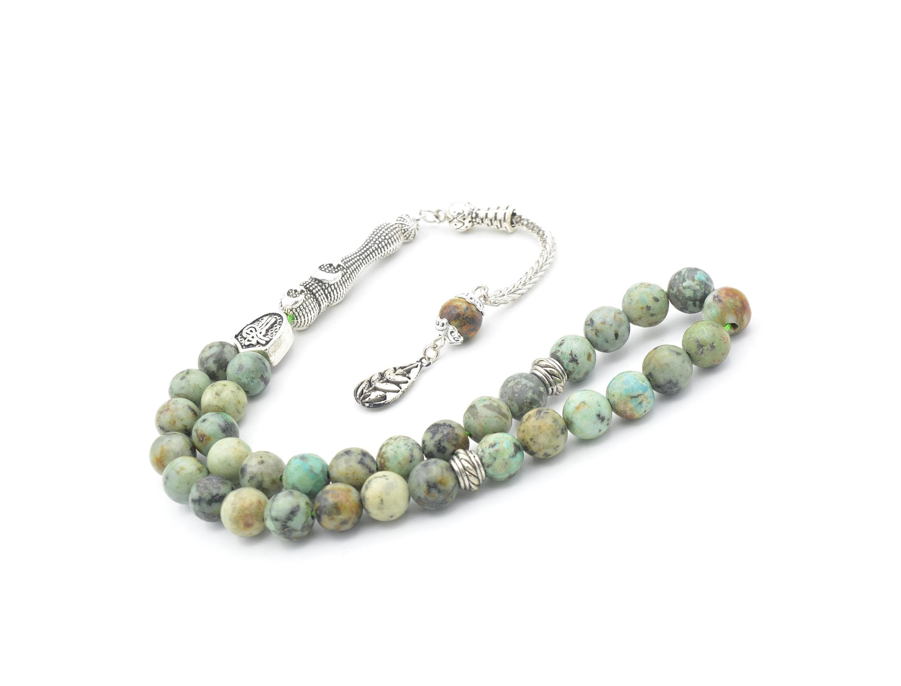 African Turquoise 33 Prayer Beads, African Turquoise 33 Beads Tasbih, Turquoise Islamic Misbaha, Turquoise Prayer Beads, Turquoise Tasbeeh