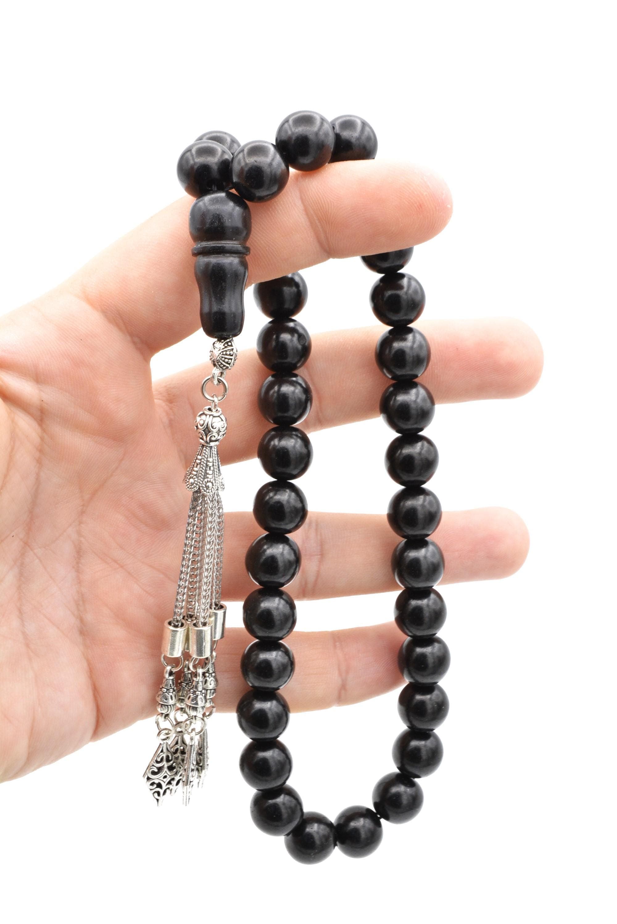 Globe Cut Original 33 Beads Oltu Stone Tesbih, Jet Stone Tasbih, Oltu, Islamic Prayer Beads, Tasbih, Misbaha, Tasbeeh, Rosary, Muslim, Gift - image 4