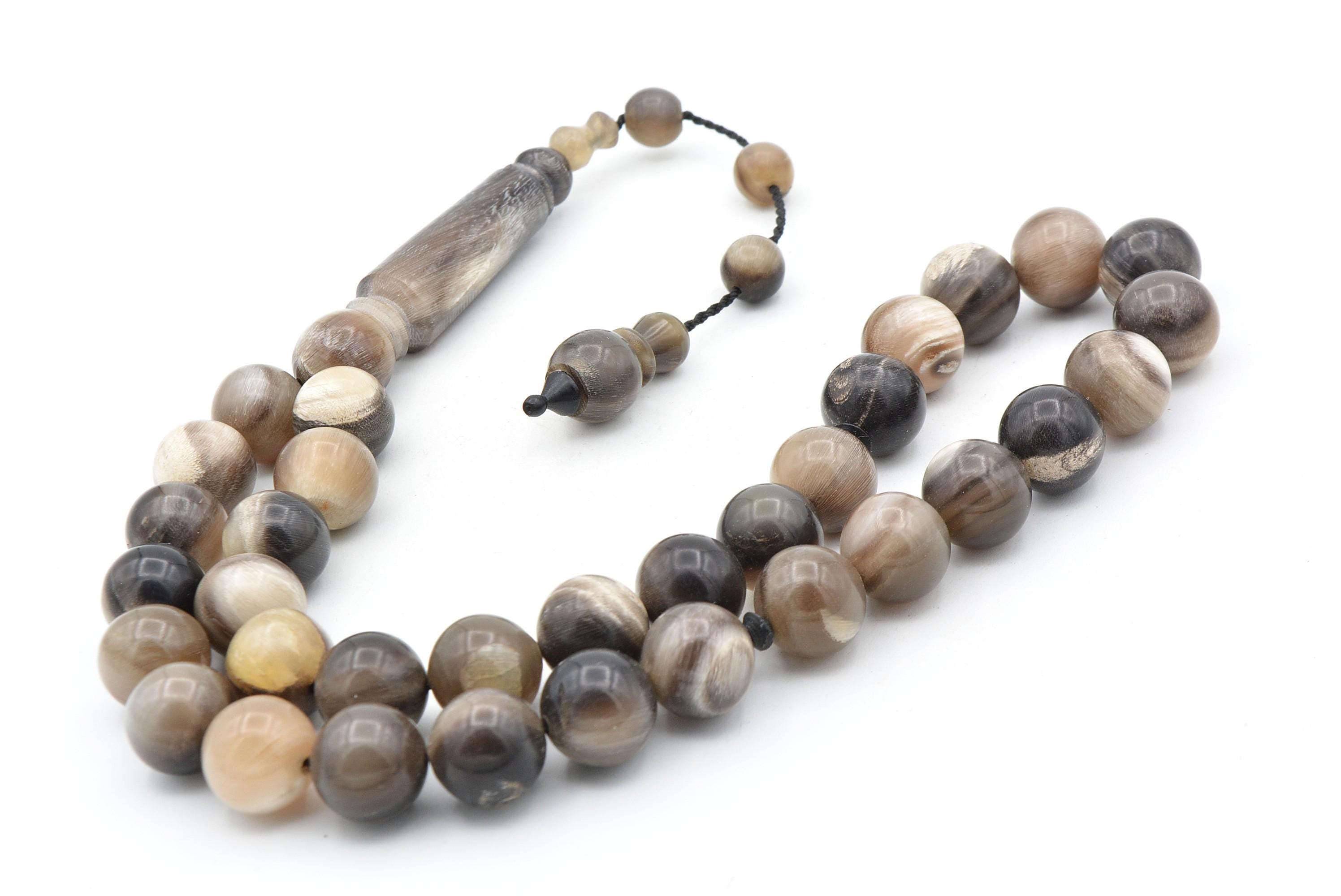 Big Size Buffalo Horn 33 Prayer Beads, Big Size Buffalo Horn 33 Beads Tasbih, Medium Size and Small Size - image 5